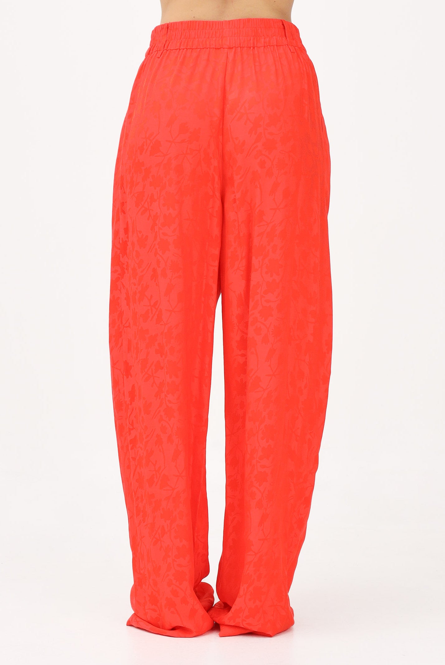 PINKO Pantalone arancione da donna in jacquard floreale 106802A3AN A99 PINKO