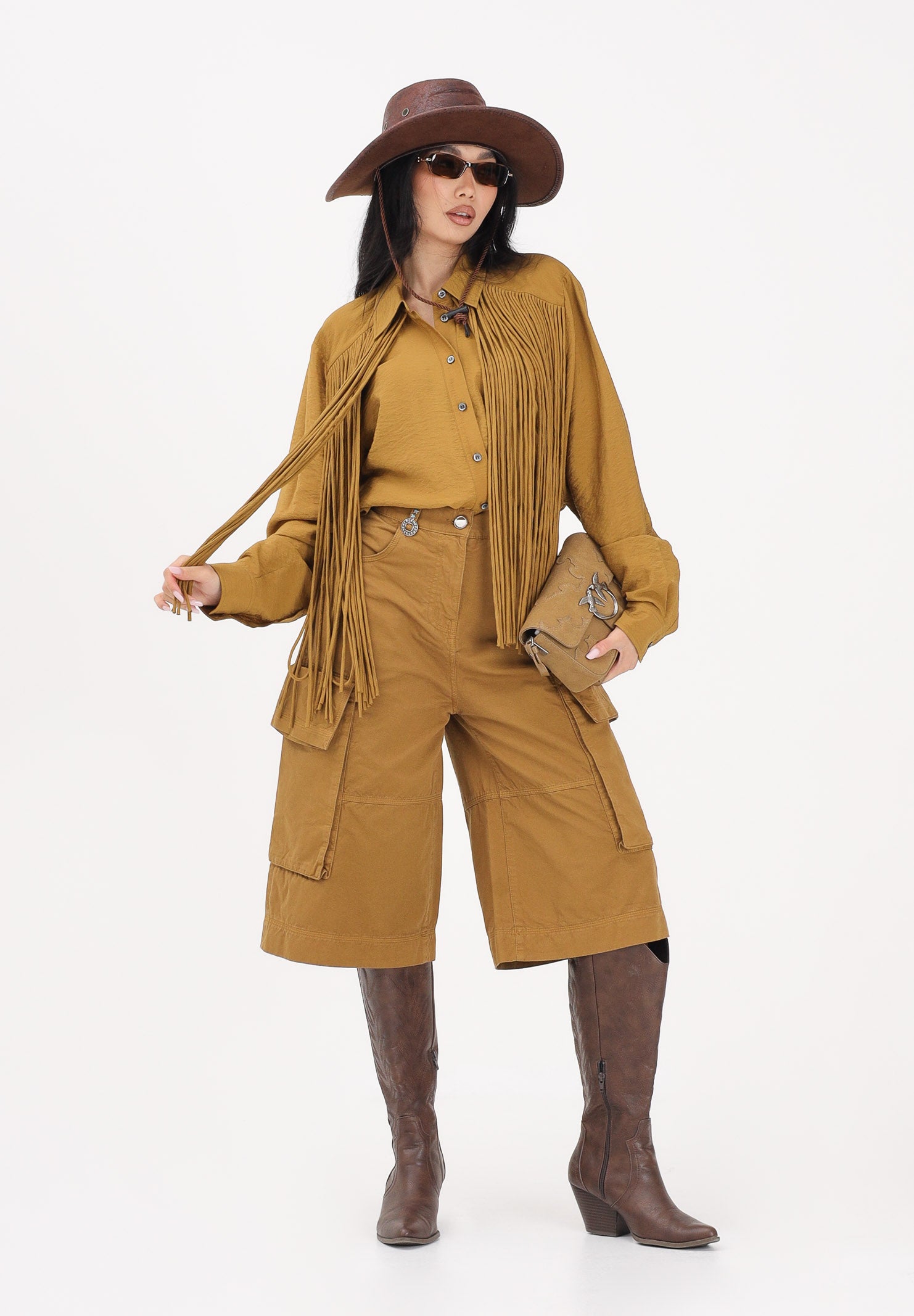 PINKO Bermuda cargo kiwi da donna 106820A3AW L25 PINKO