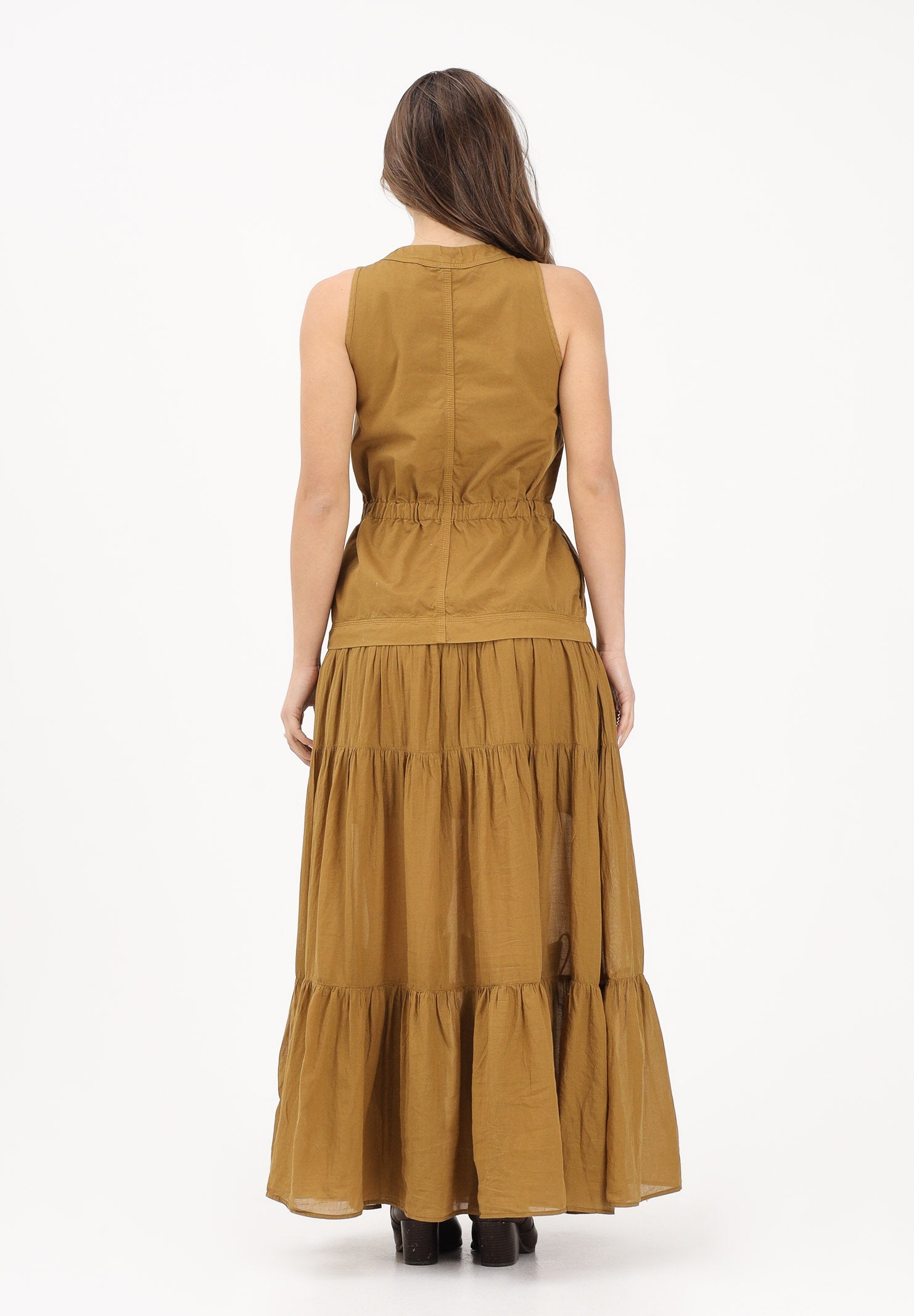 PINKO Abito lungo kiwi da donna con balza e nastri 106822A3AX L25 PINKO