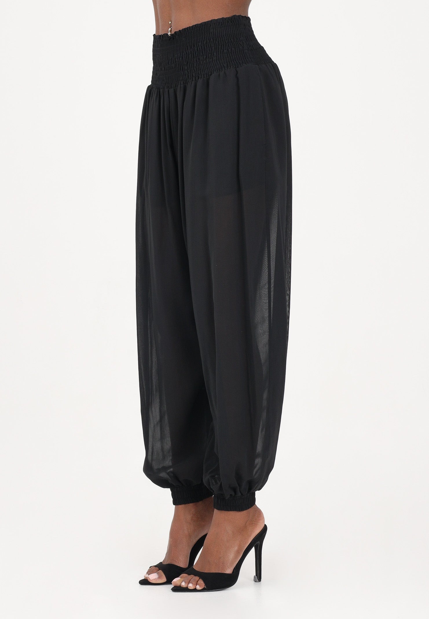 PINKO Pantalone nero da donna ampio e fluido 106845A3B2 Z99 PINKO