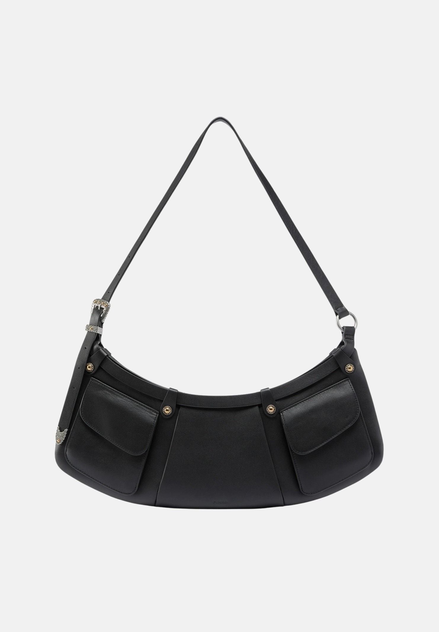 PINKO Borsa a spalla grande Pocket Body Bag nera da donna 106865A270 Z99O PINKO