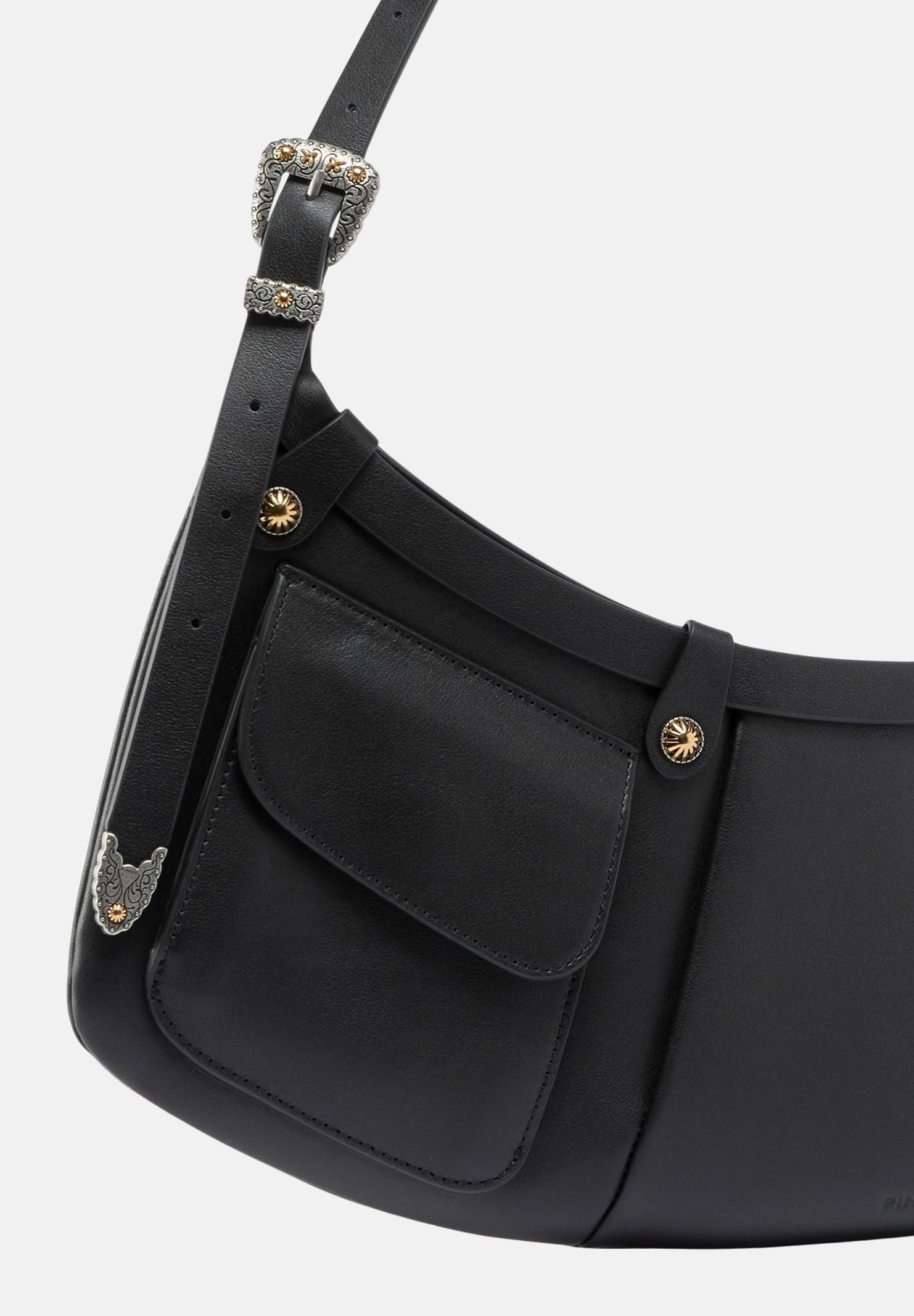 PINKO Borsa a spalla grande Pocket Body Bag nera da donna 106865A270 Z99O PINKO