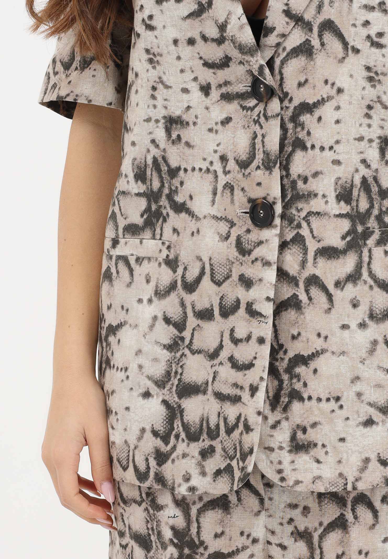 PINKO Giacca a manica corta beige da donna con stampa snake 106879A3BL CZ9 PINKO