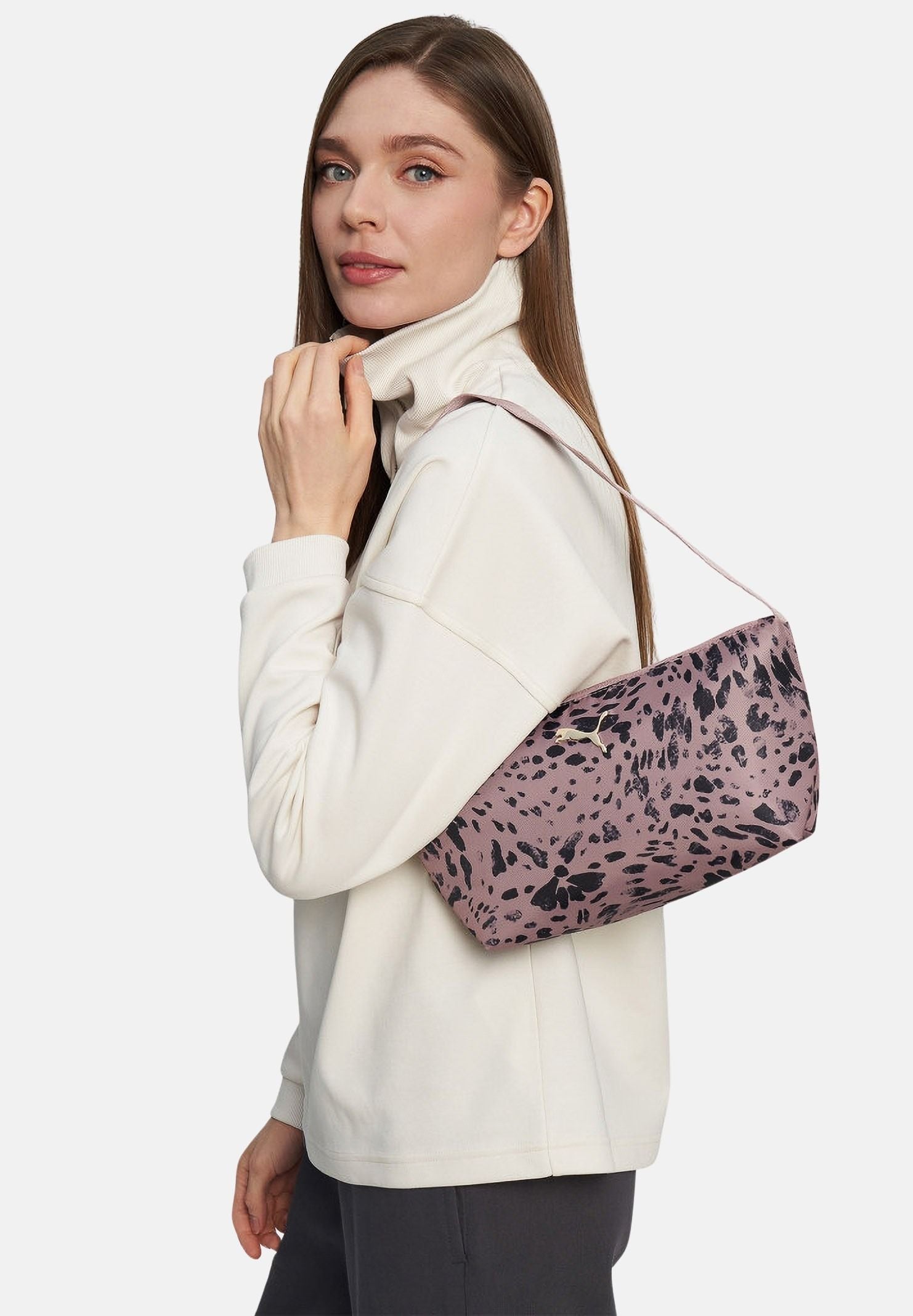 PUMA Borsa a spalla rosa da donna con stampa Leo 092336 08 PUMA