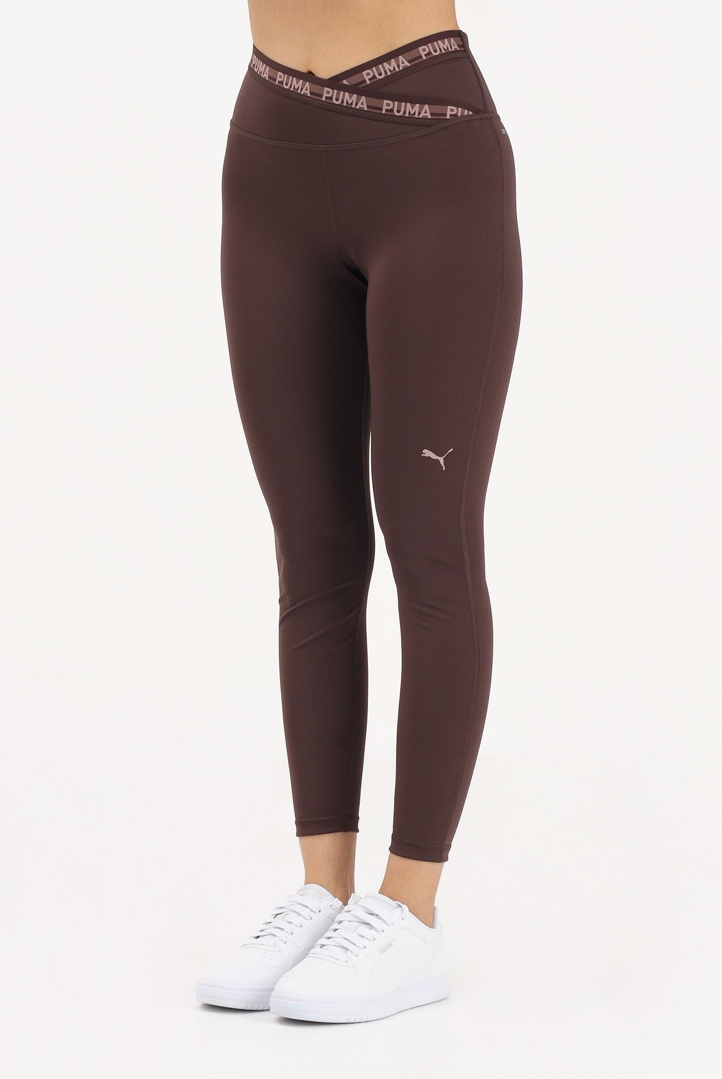 PUMA Leggings W STRONG CROSS FRONT TIGHT 7/8 marrone da donna 528498 13 PUMA