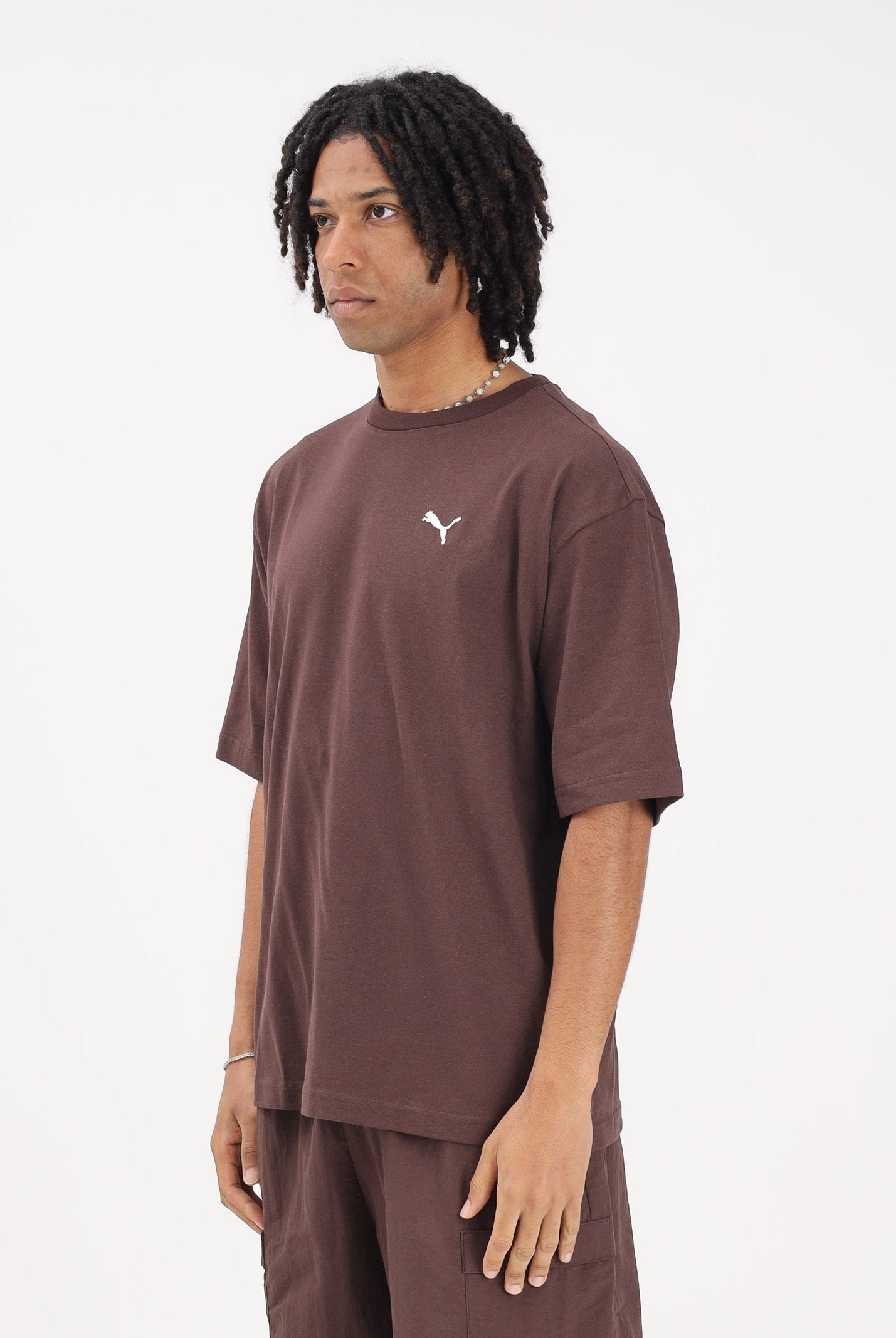 PUMA T-shirt a manica corta WARDROBE ESS marrone da uomo 629645 31 PUMA