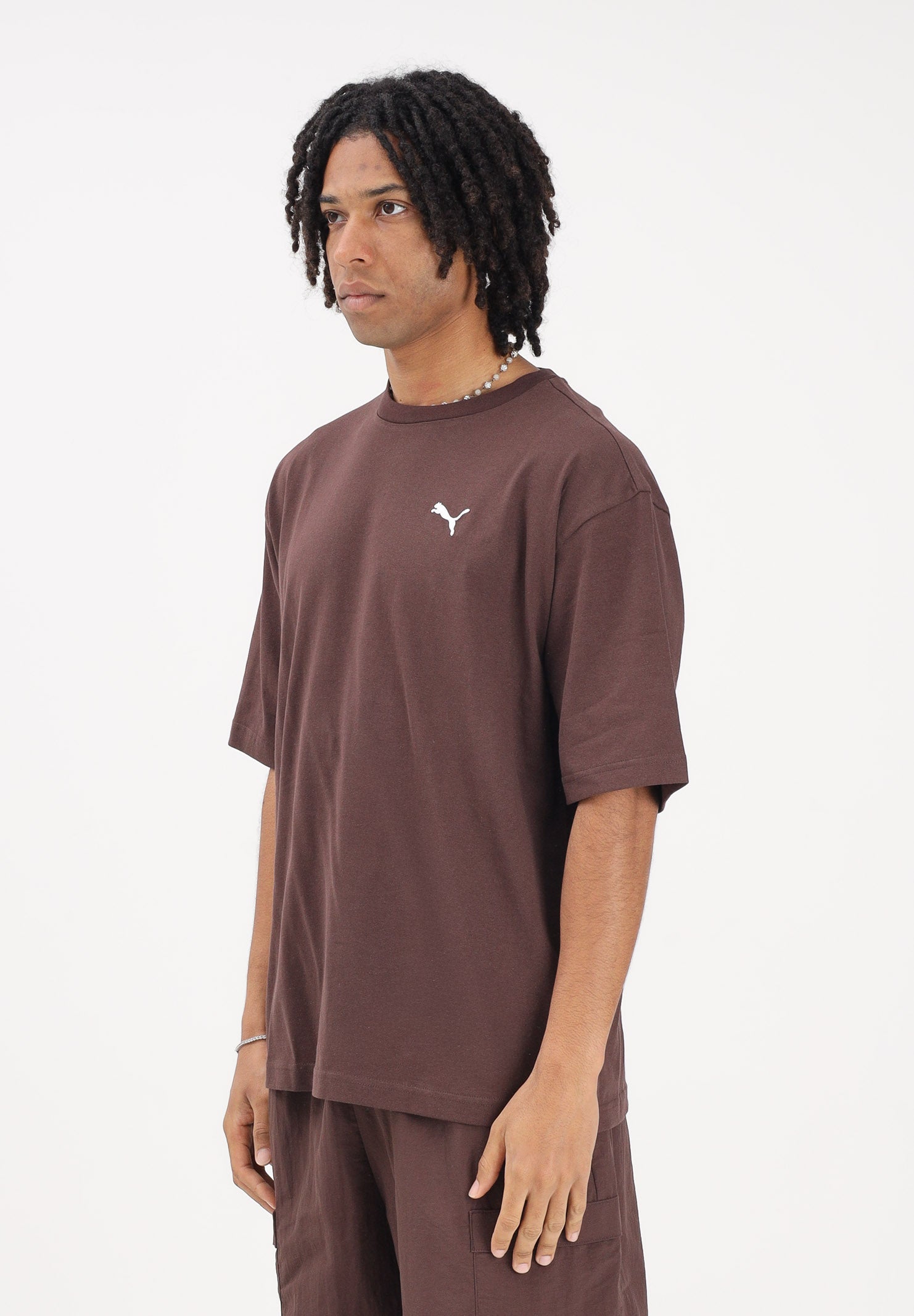 PUMA T-shirt a manica corta WARDROBE ESS marrone da uomo 629645 31 PUMA
