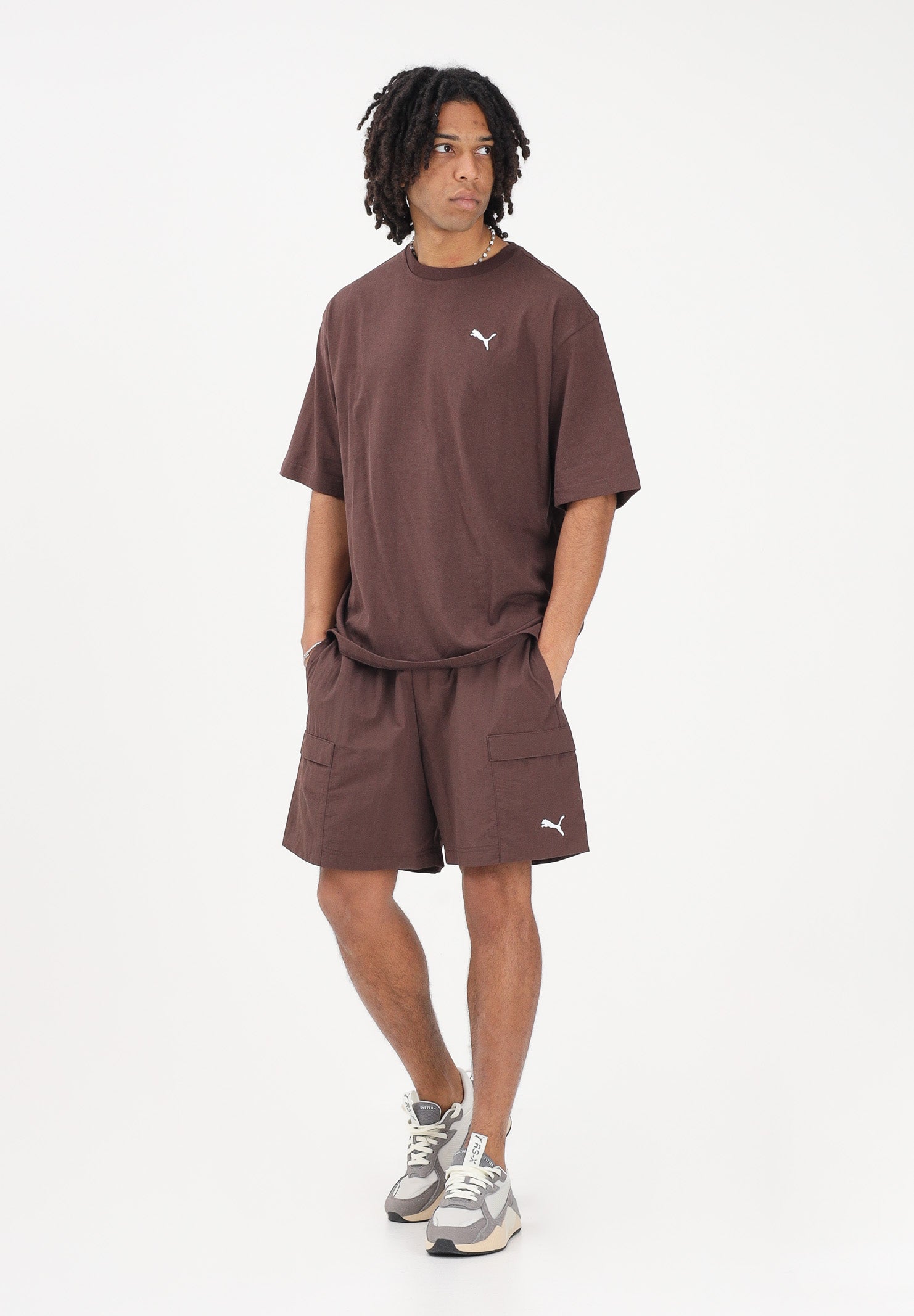 PUMA Shorts sportivo WARDROBE ESS marrone da uomo 629656 31 PUMA