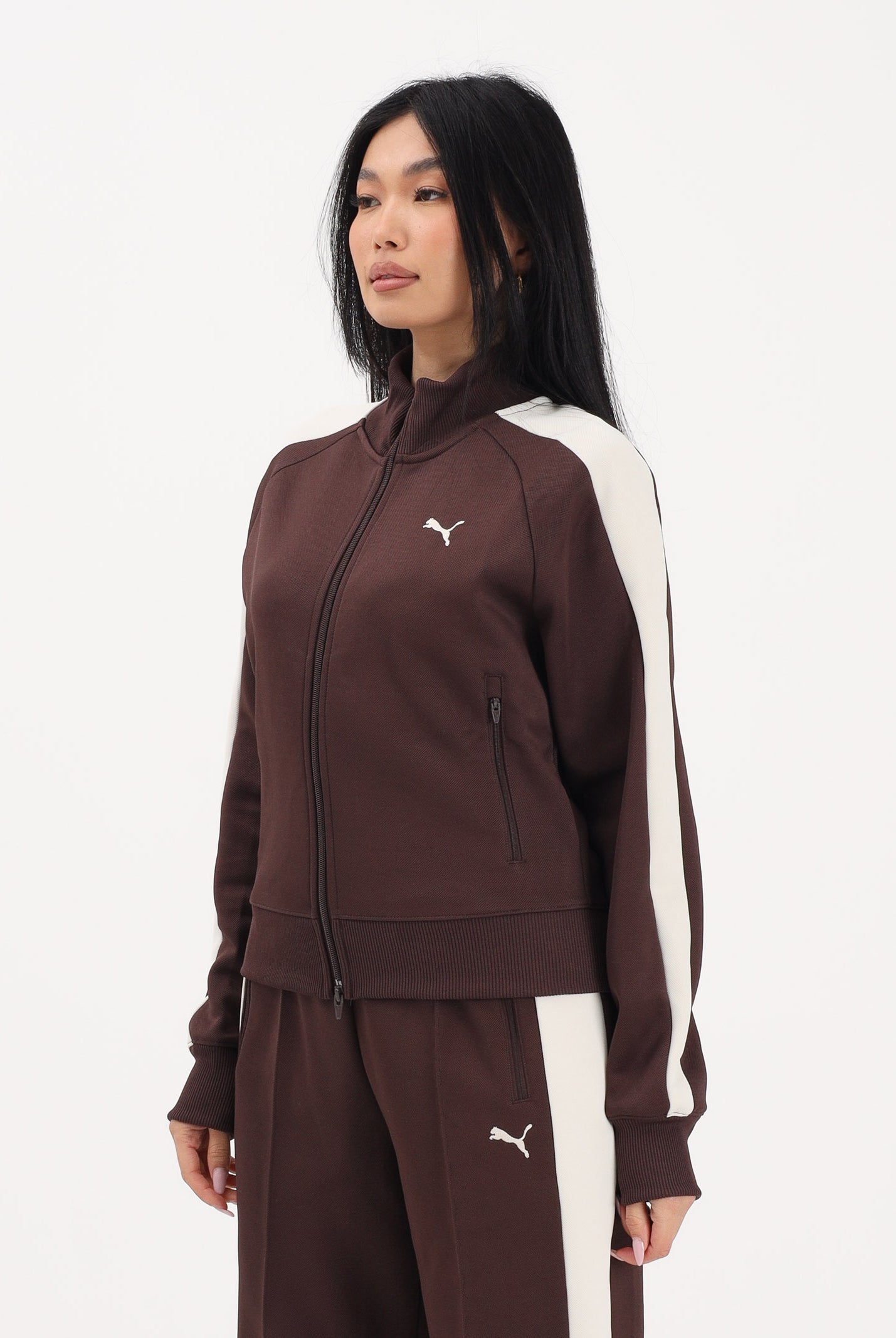 PUMA Felpa con zip T7 ALWAYS ON marrone da donna 629796 31 PUMA