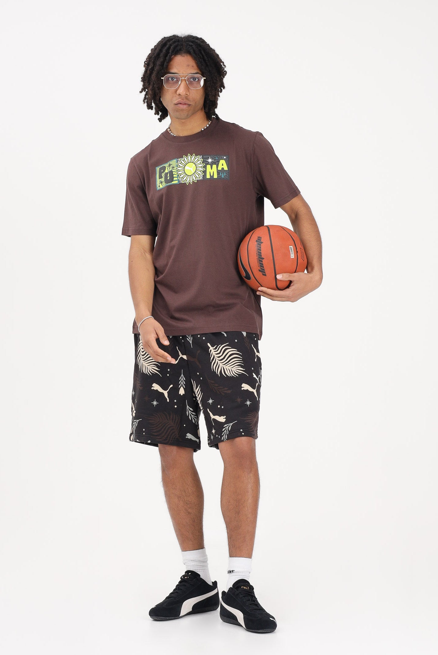 PUMA T-shirt a manica corta Sunset Drive marrone da uomo 634394 31 PUMA