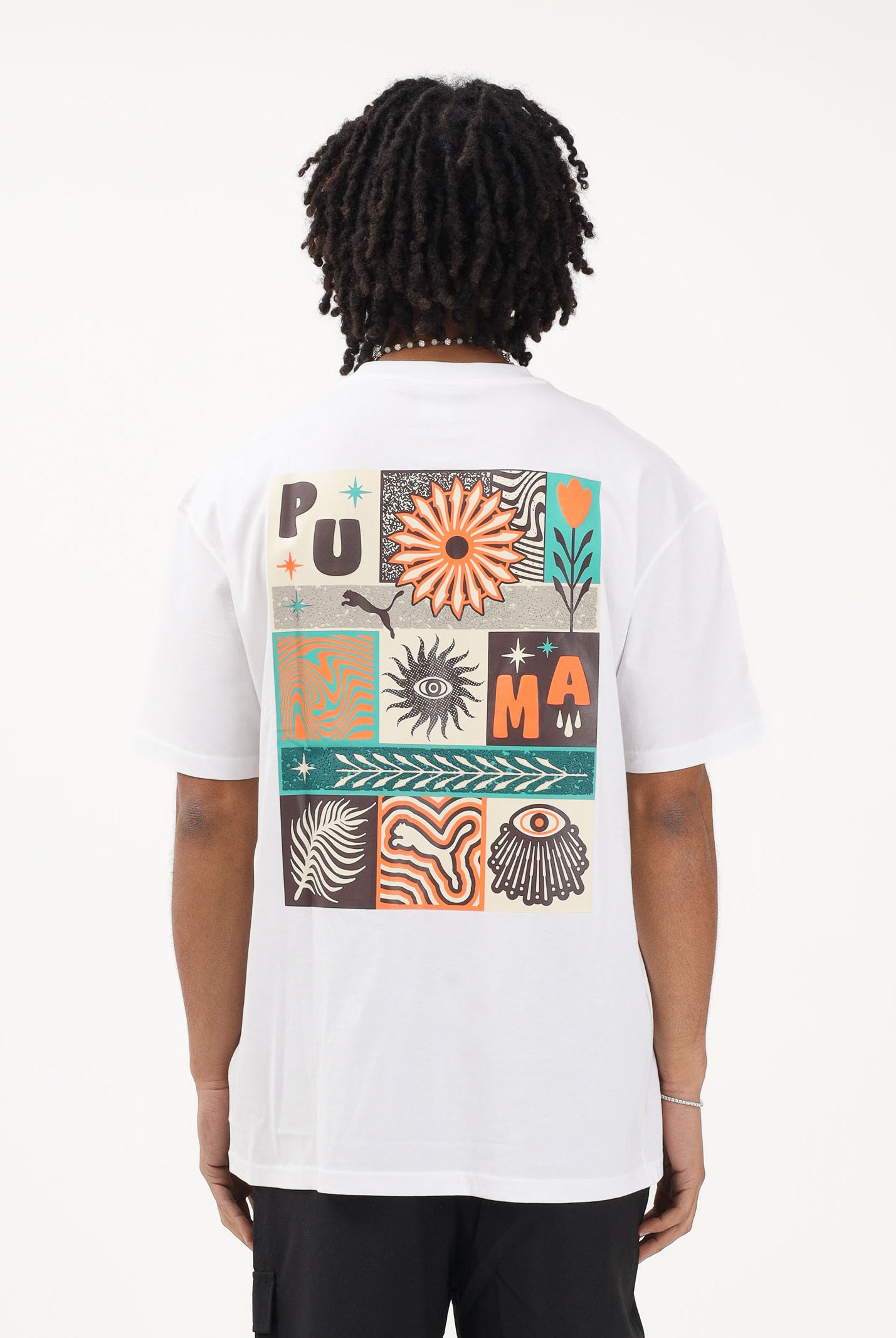 PUMA T-shirt a manica corta Sunset Drive bianca da uomo 634395 02 PUMA