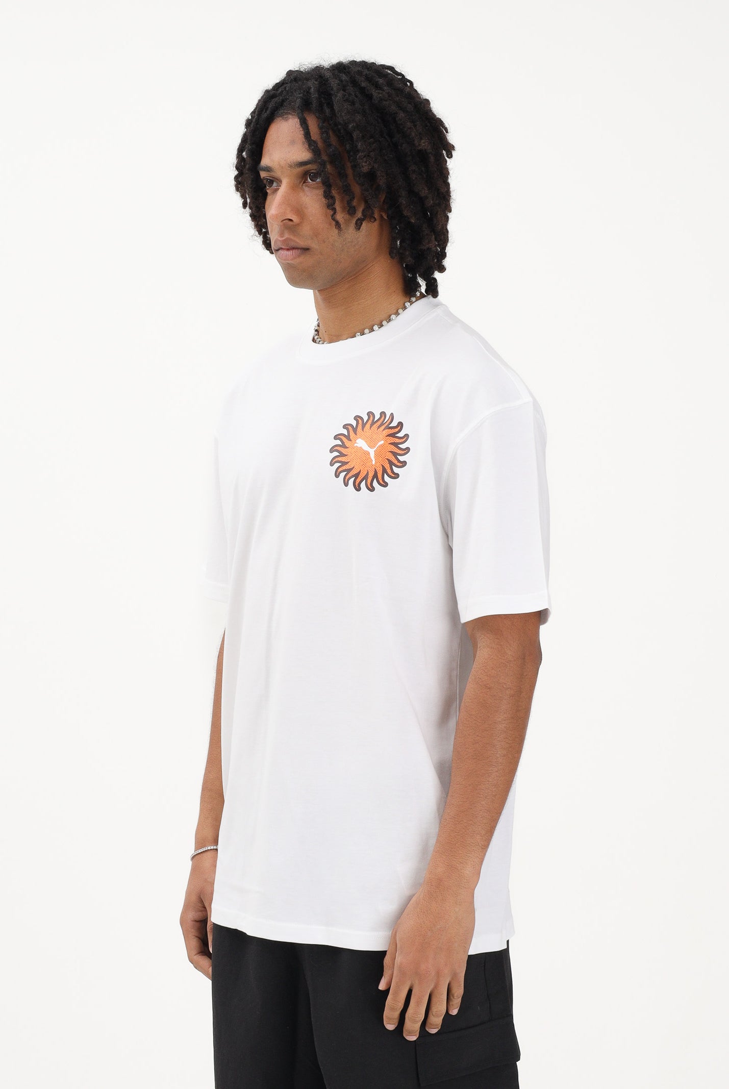 PUMA T-shirt a manica corta Sunset Drive bianca da uomo 634395 02 PUMA