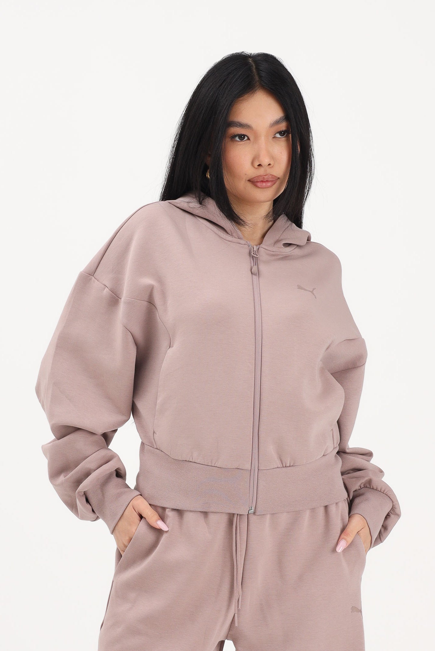 PUMA Felpa con zip leggera PUMATECH SENSE rosa da donna 634571 88 PUMA