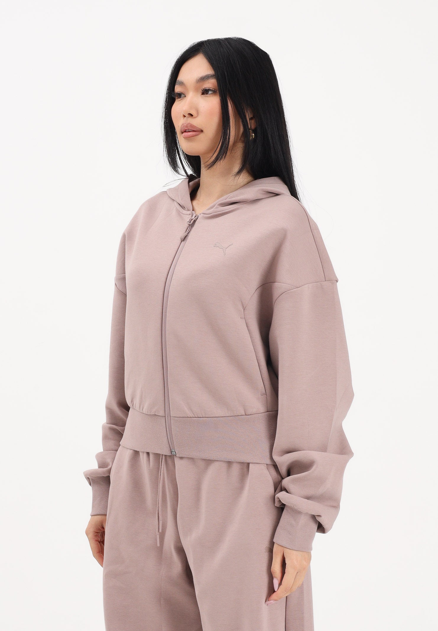 PUMA Felpa con zip leggera PUMATECH SENSE rosa da donna 634571 88 PUMA