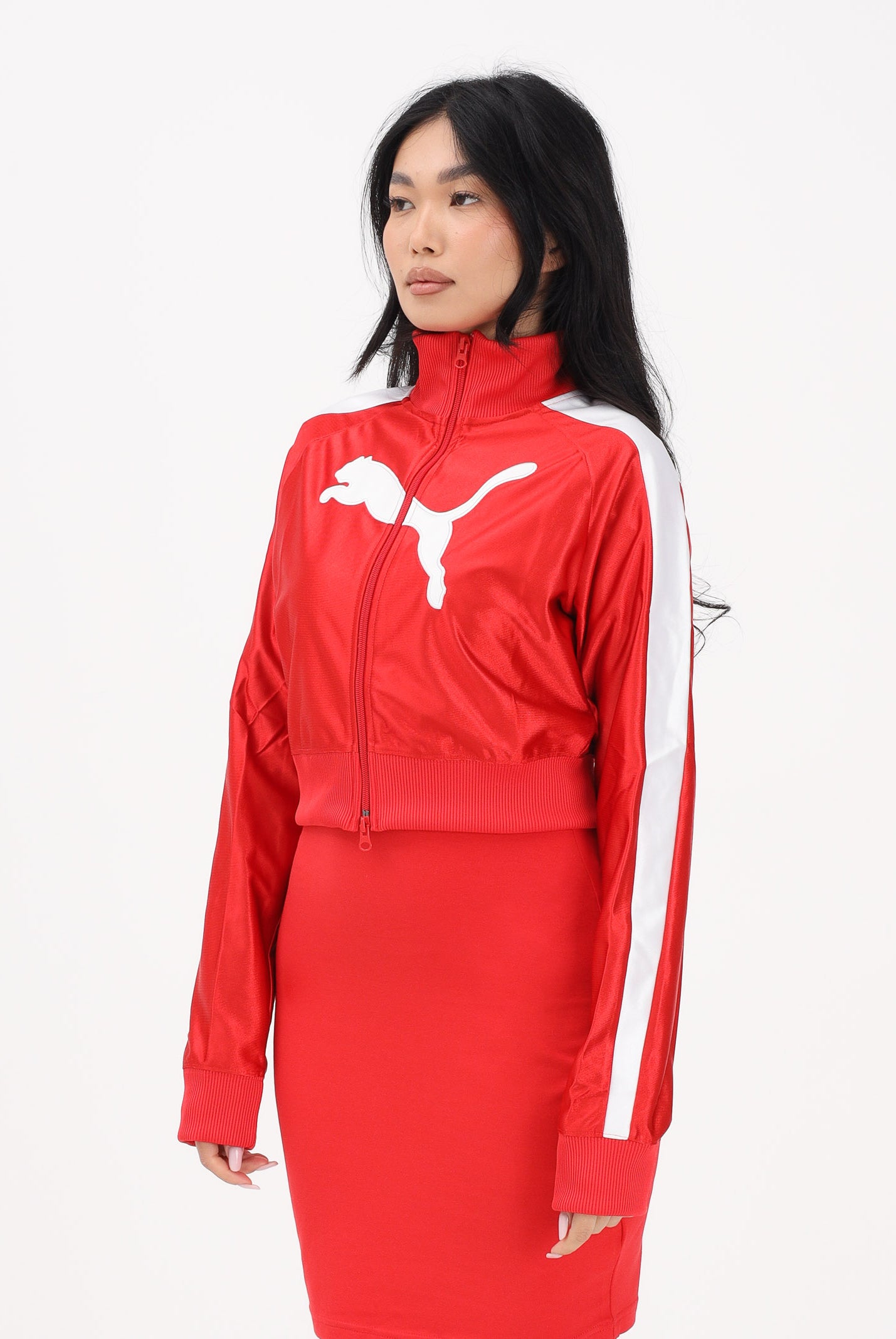 PUMA Felpa con zip FUTURE.PUMA.ARCHIVE T7 rossa da donna 634592 11 PUMA