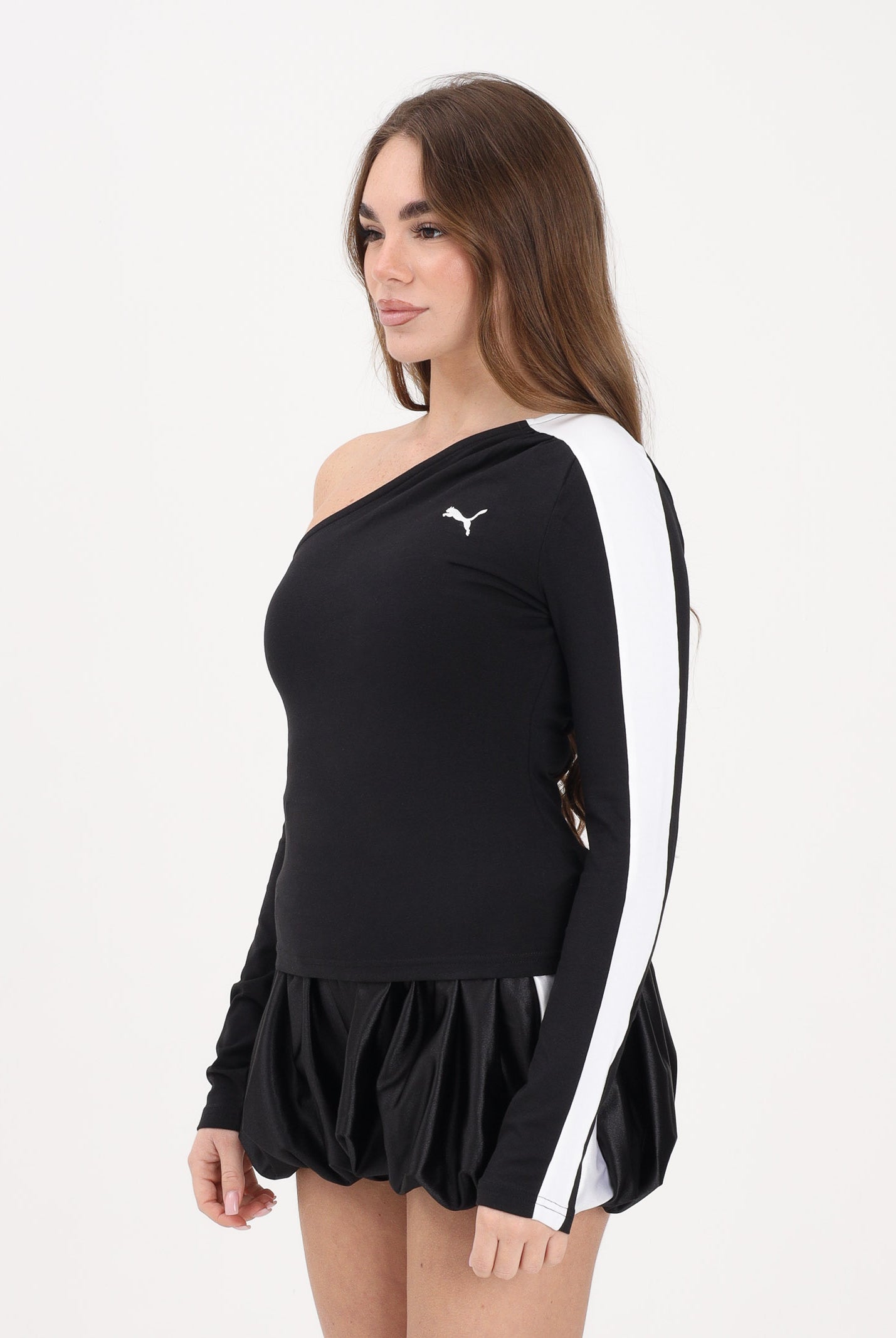PUMA Top asimmetrico T7 nero da donna 634623 01 PUMA