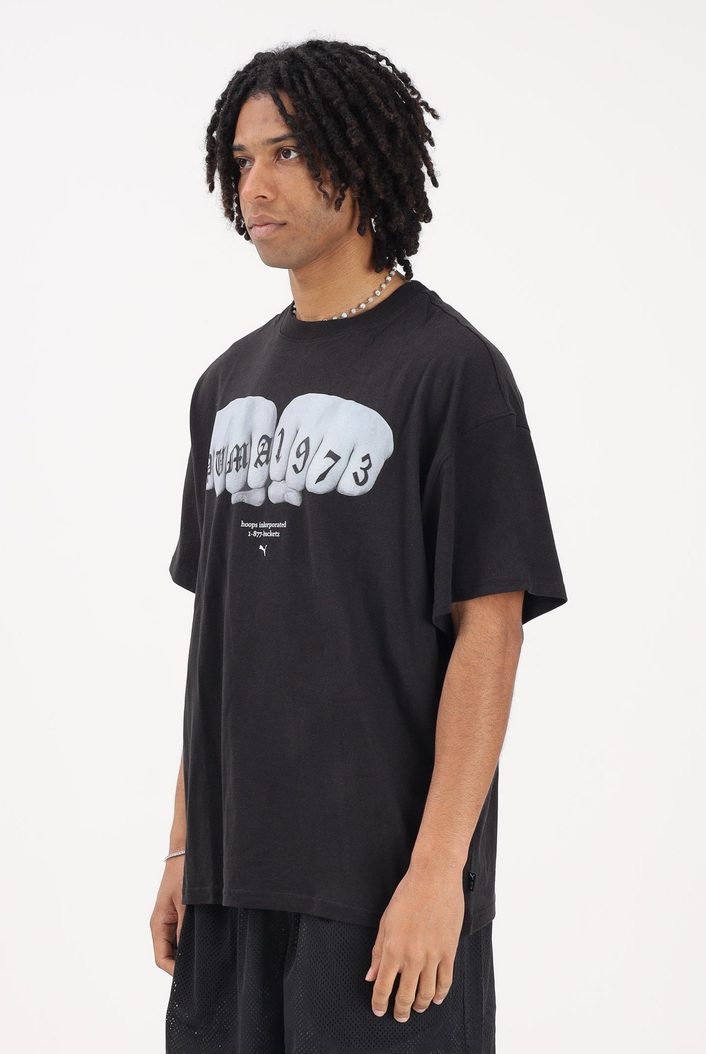 PUMA T-shirt a manica corta Swish and Ink nera da uomo 634658 01 PUMA