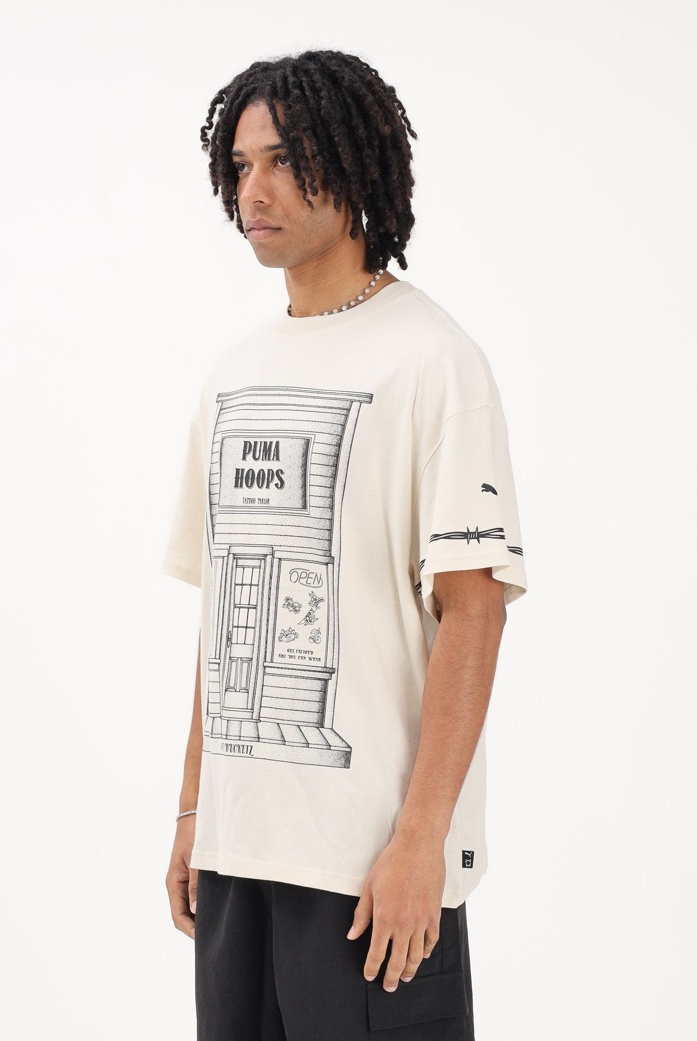PUMA T-shirt a manica corta Swish and Ink panna da uomo 634659 01 PUMA