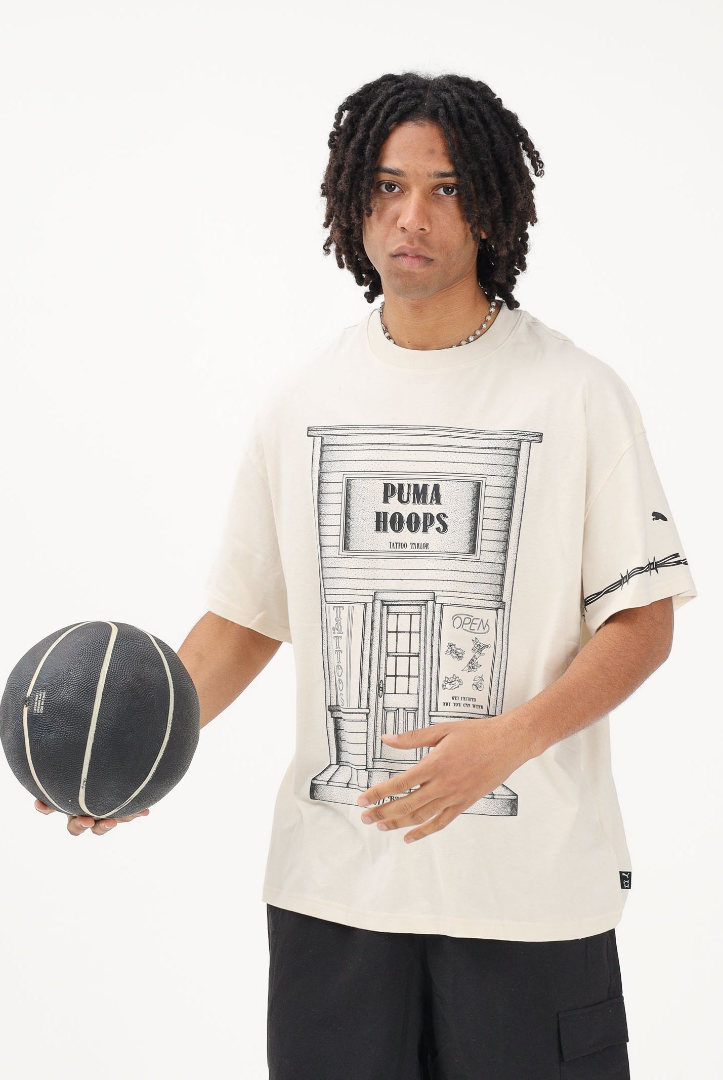 PUMA T-shirt a manica corta Swish and Ink panna da uomo 634659 01 PUMA