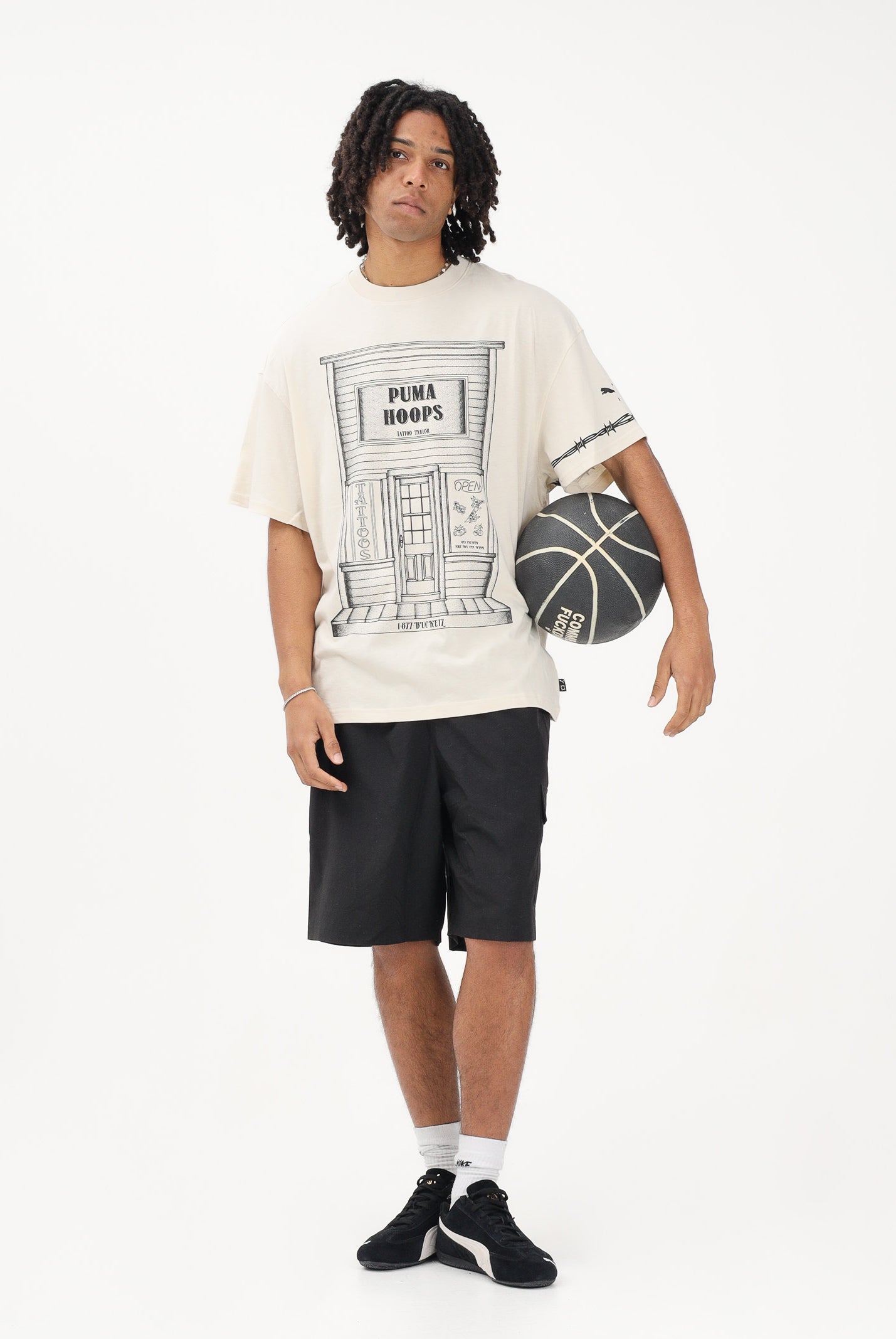 PUMA T-shirt a manica corta Swish and Ink panna da uomo 634659 01 PUMA
