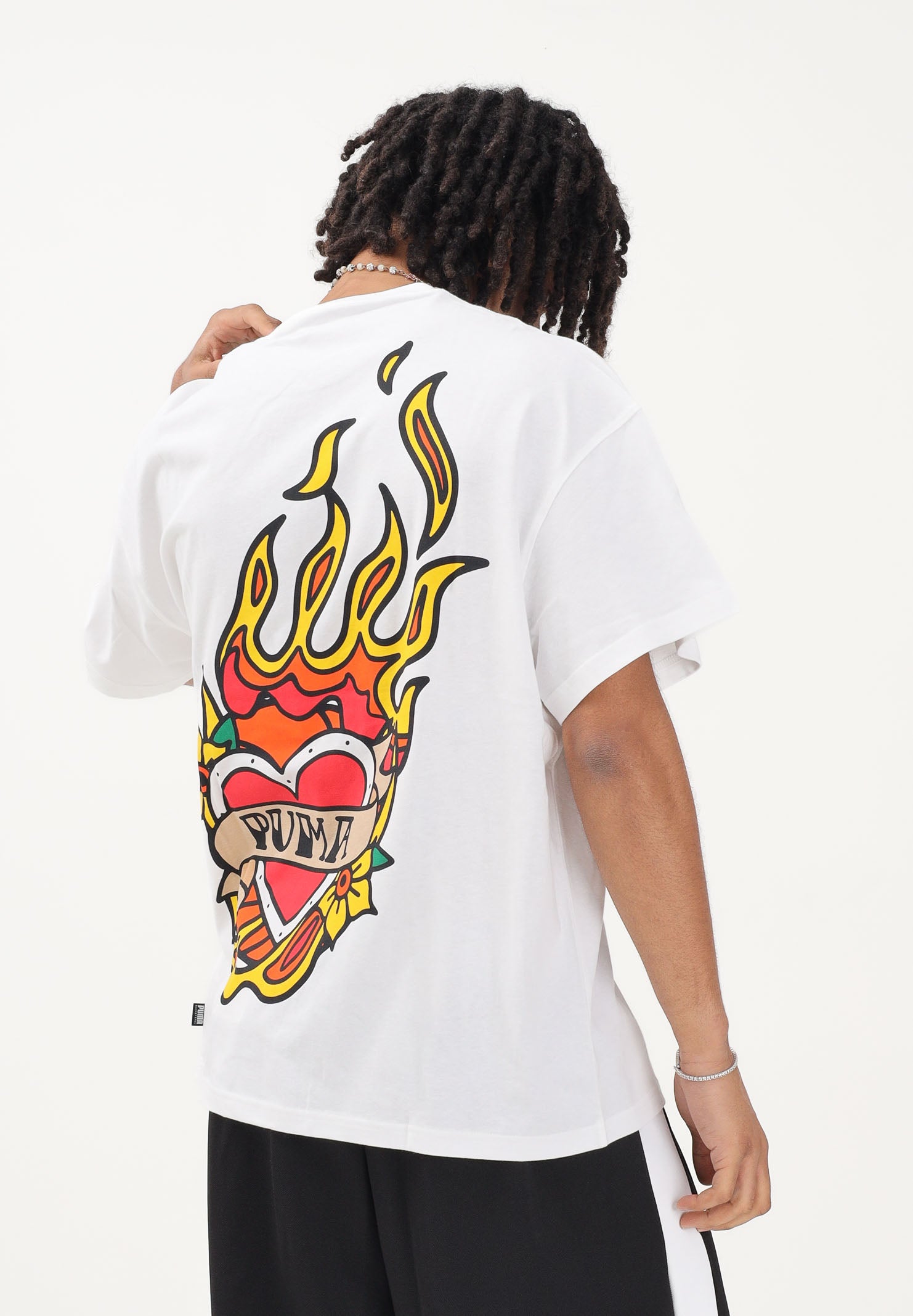 PUMA T-shirt a manica corta Swish N' Ink bianca da uomo 634662 01 PUMA