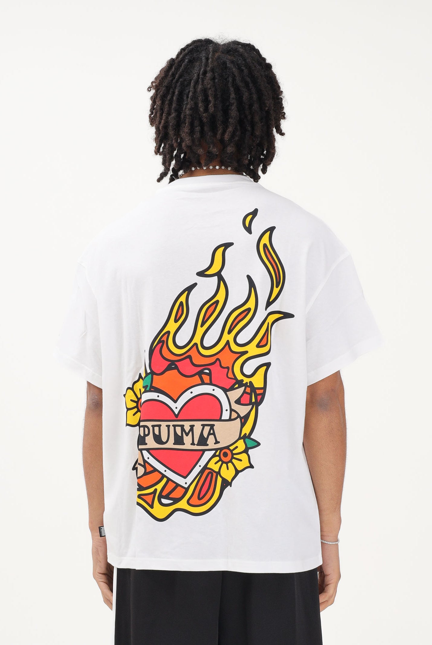 PUMA T-shirt a manica corta Swish N' Ink bianca da uomo 634662 01 PUMA