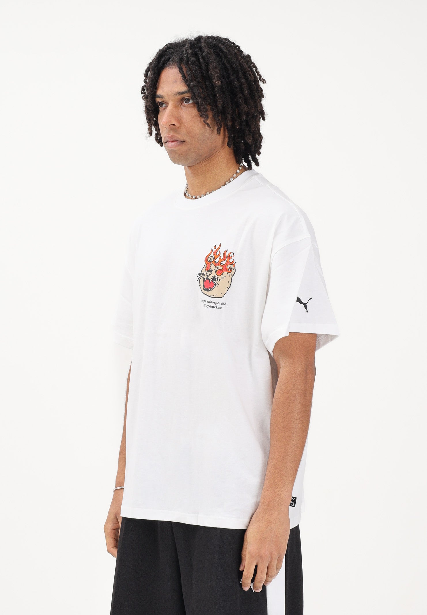 PUMA T-shirt a manica corta Swish N' Ink bianca da uomo 634662 01 PUMA