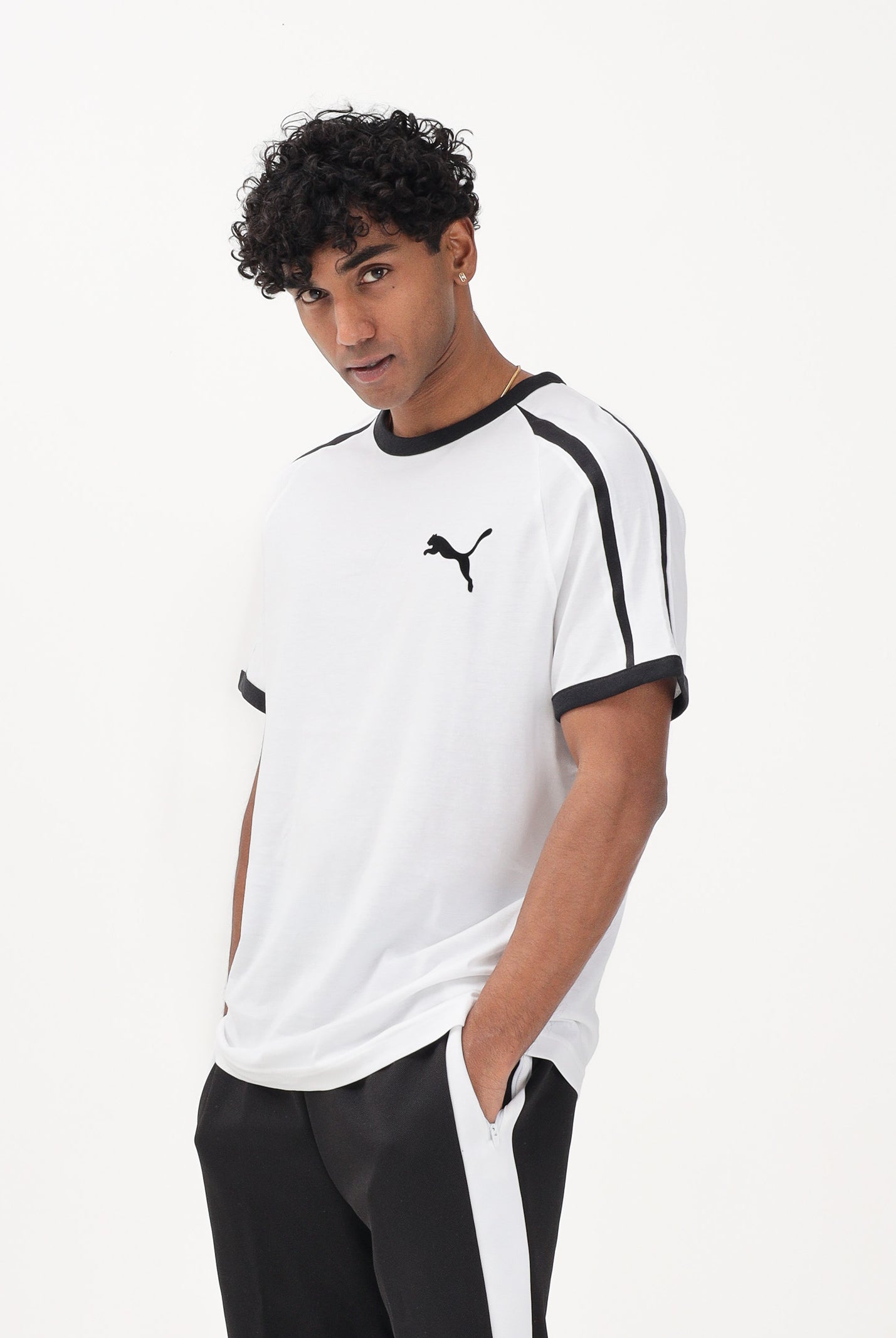 PUMA T-shirt a manica corta T7 Big Cat bianca da uomo 635242 02 PUMA