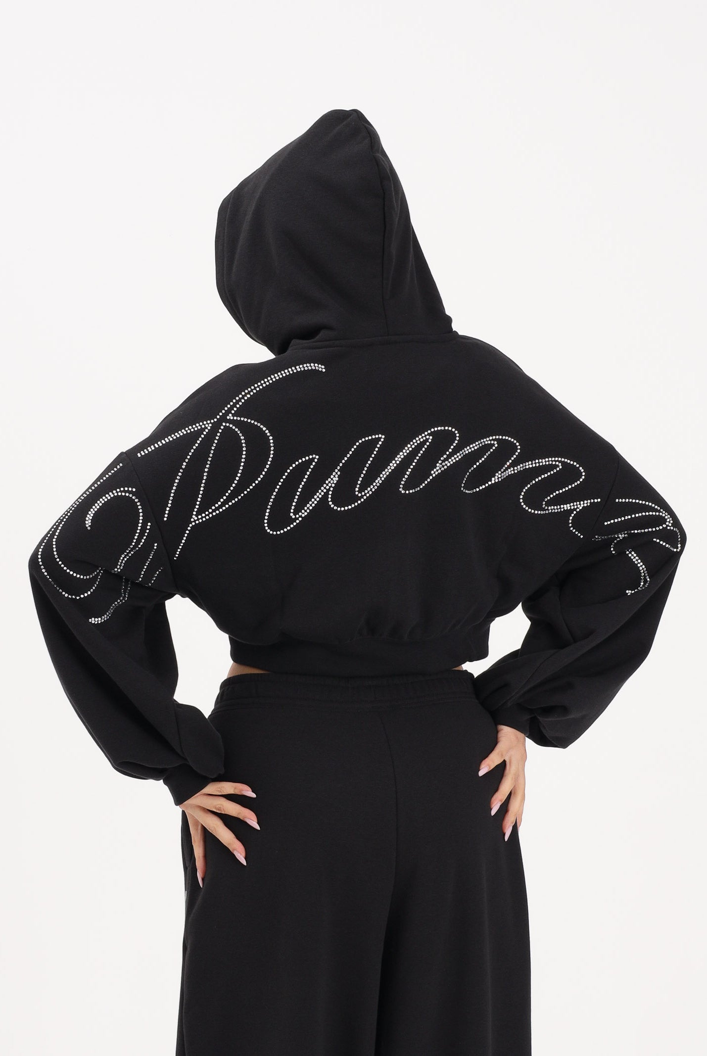 PUMA Felpa con zip Essentials Graphics Bedazzled nera da donna 635394 01 PUMA