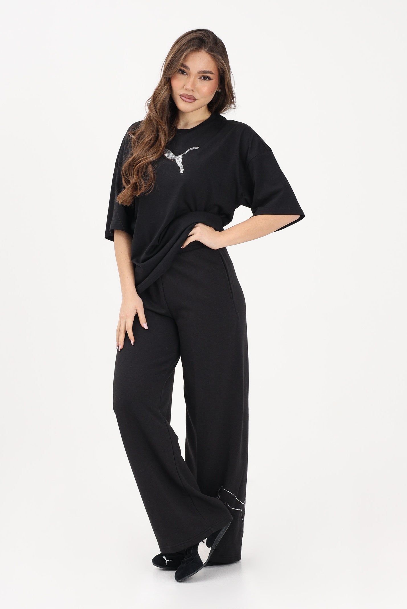 PUMA Pantalone sportivo Ess Bedazzled nero da donna 636903 01 PUMA