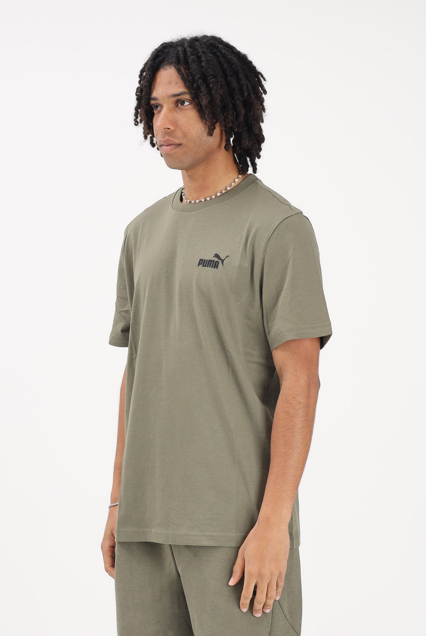 PUMA T-shirt a manica corta Ess Small No. 1 Logo verde militare da uomo 682535 81 PUMA