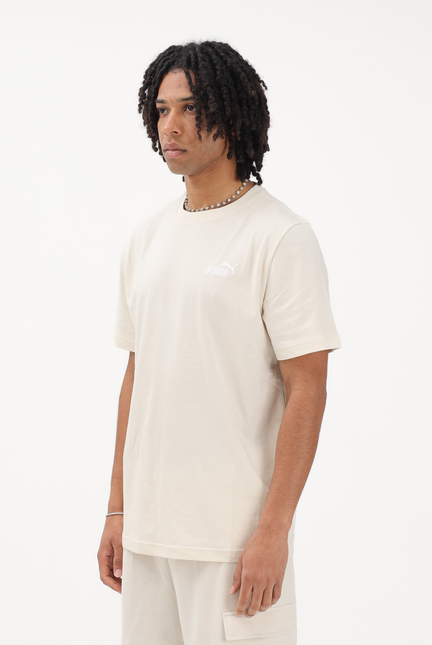 PUMA T-shirt a manica corta Ess Small No. 1 Logo panna da uomo 682535 87 PUMA