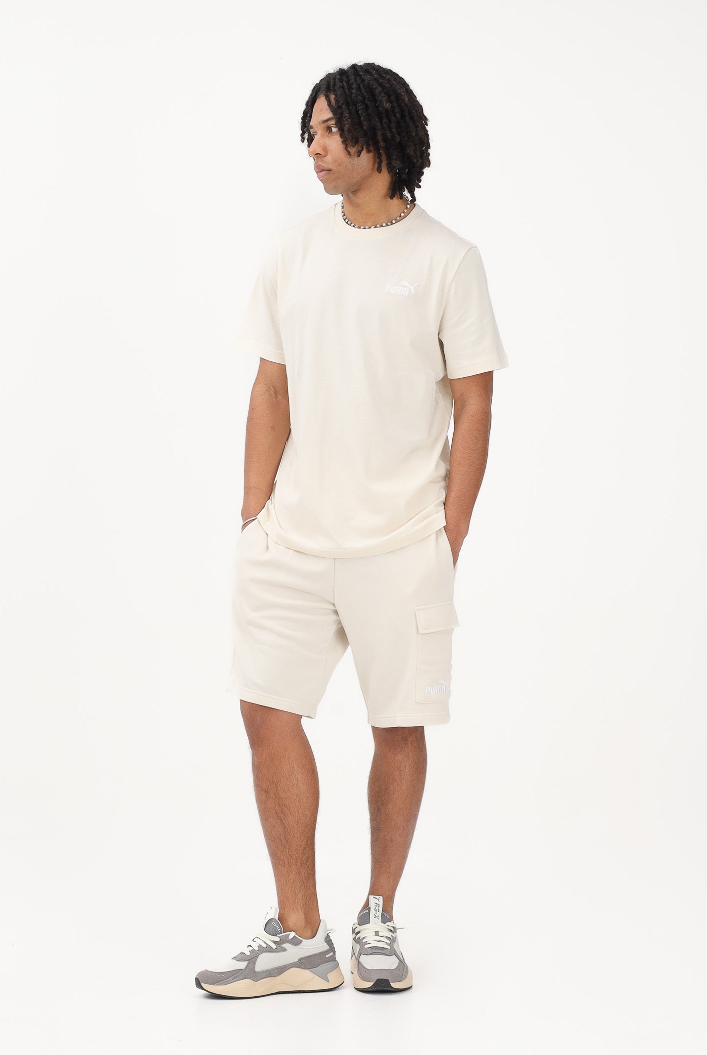 PUMA T-shirt a manica corta Ess Small No. 1 Logo panna da uomo 682535 87 PUMA