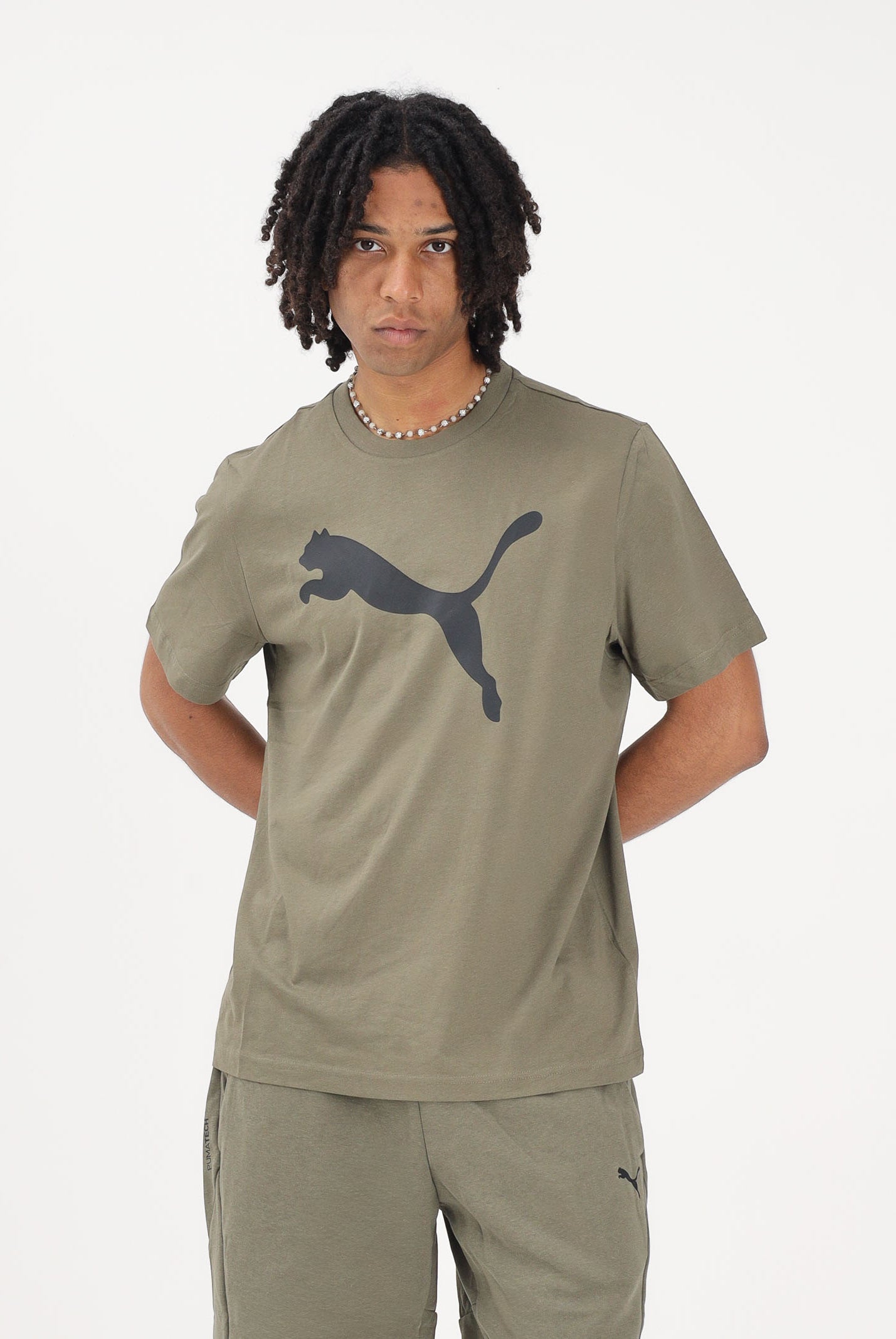 PUMA T-shirt a manica corta Ess verde militare da uomo 682536 81 PUMA