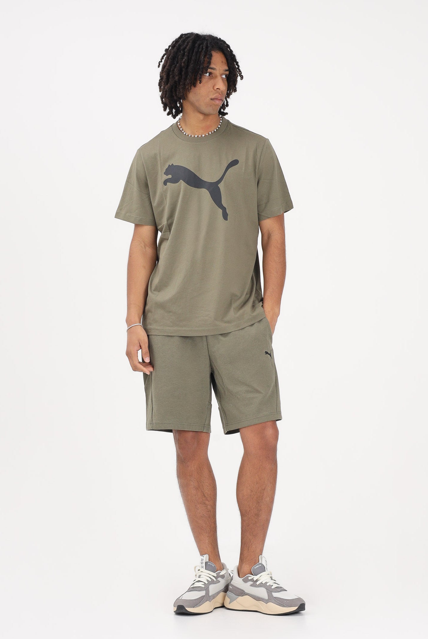 PUMA T-shirt a manica corta Ess verde militare da uomo 682536 81 PUMA
