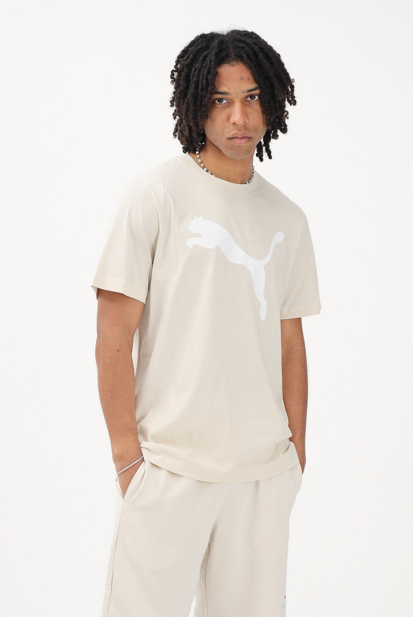 PUMA T-shirt a manica corta Ess panna da uomo 682536 87 PUMA