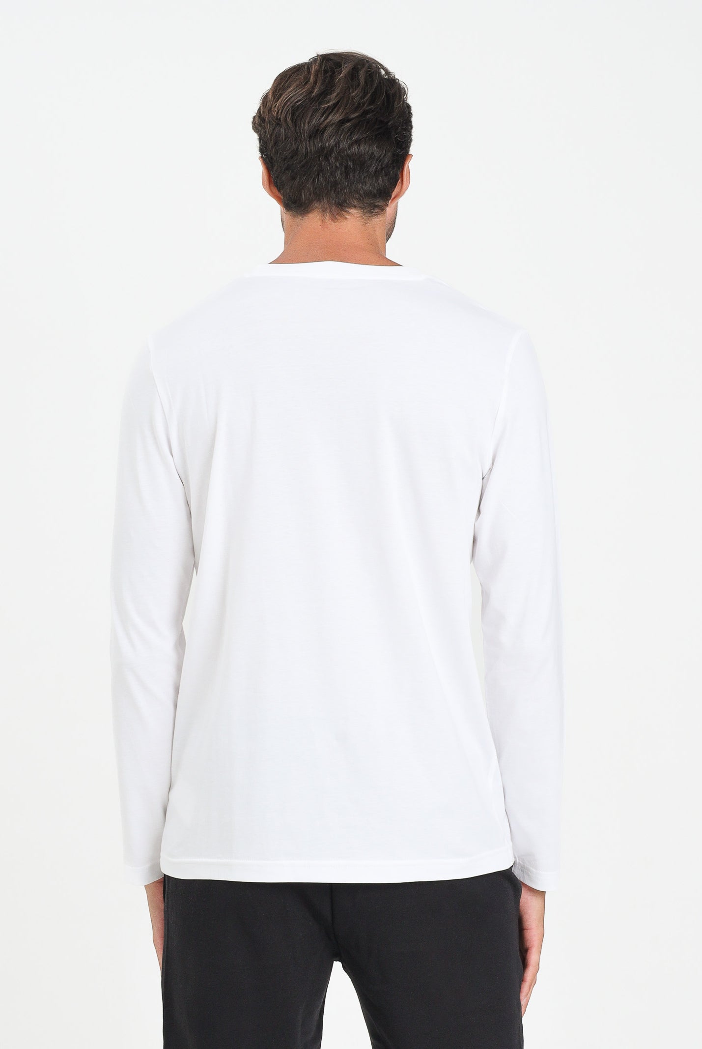 PUMA T-shirt a manica lunga Essentials con logo N. 1 bianca da uomo 682546 02 PUMA