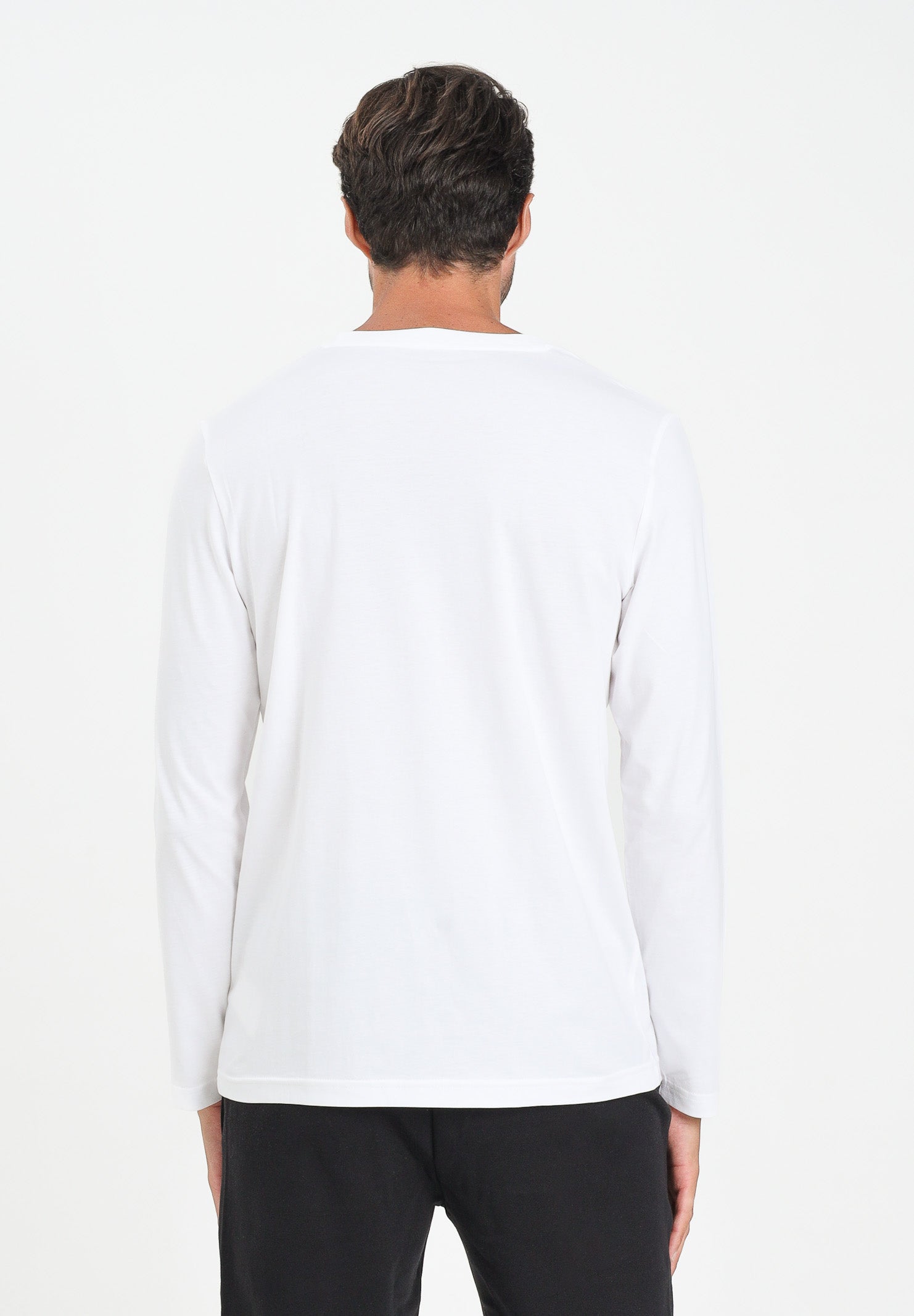 PUMA T-shirt a manica lunga Essentials con logo N. 1 bianca da uomo 682546 02 PUMA