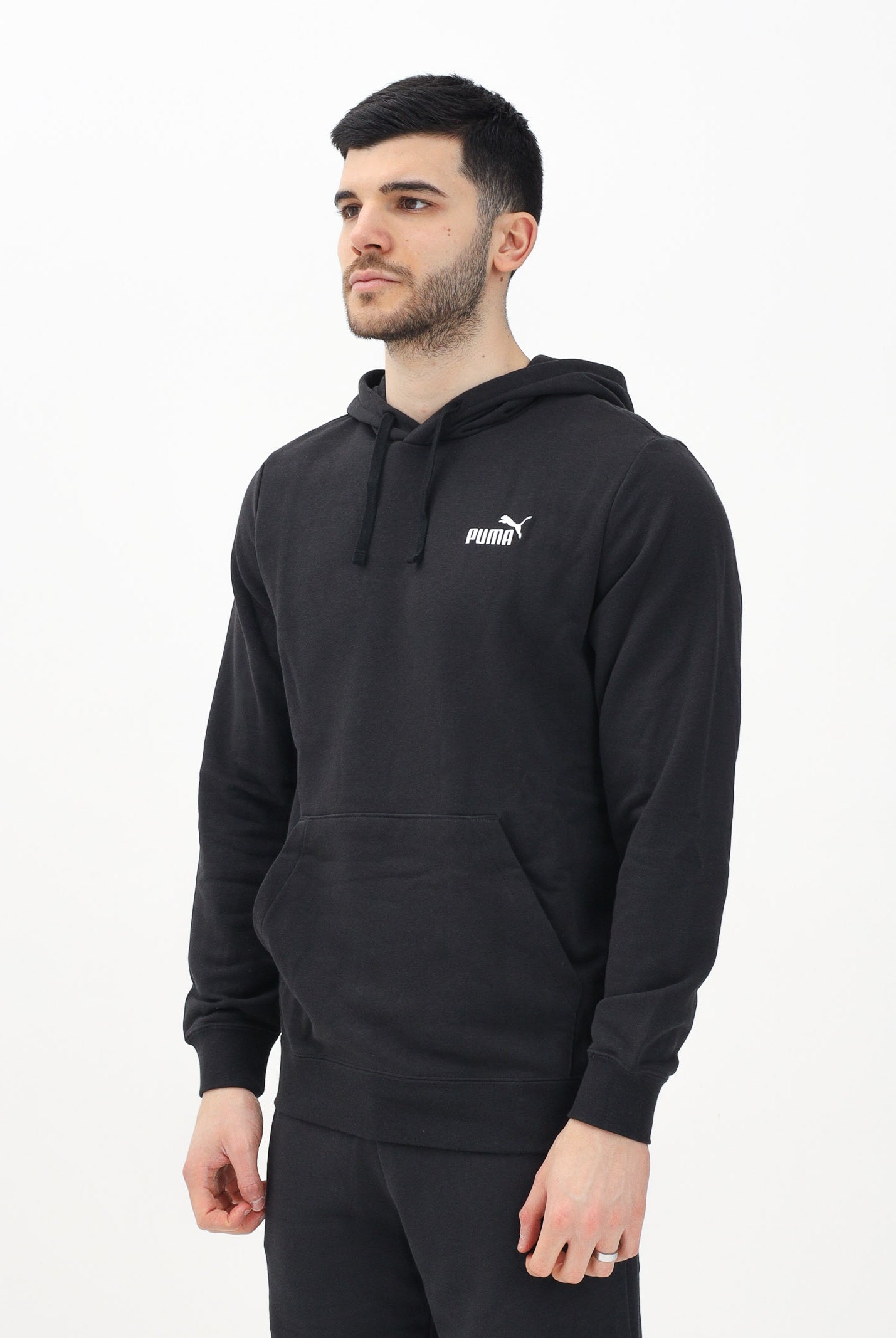 PUMA Felpa con cappuccio Essentials nera da uomo 682576 01 PUMA