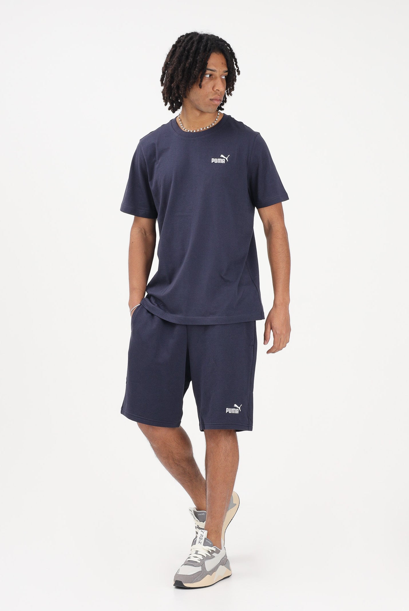 PUMA Pantalone sportivo Essentials No. 1 Logo 10" blu da uomo 682594 16 PUMA