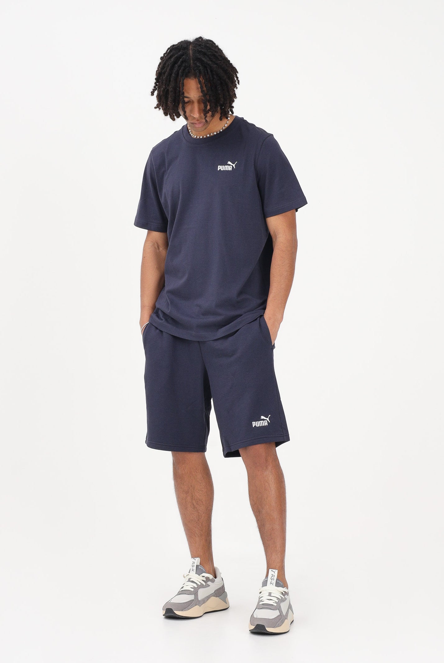 PUMA Pantalone sportivo Essentials No. 1 Logo 10" blu da uomo 682594 16 PUMA
