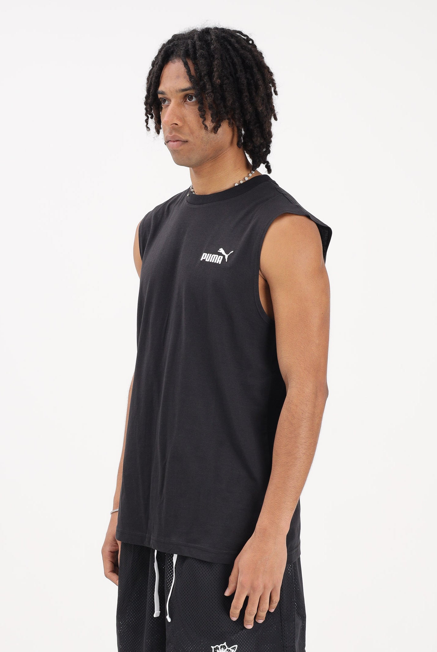 PUMA T-shirt senza maniche Essentials nera da uomo 682626 01 PUMA
