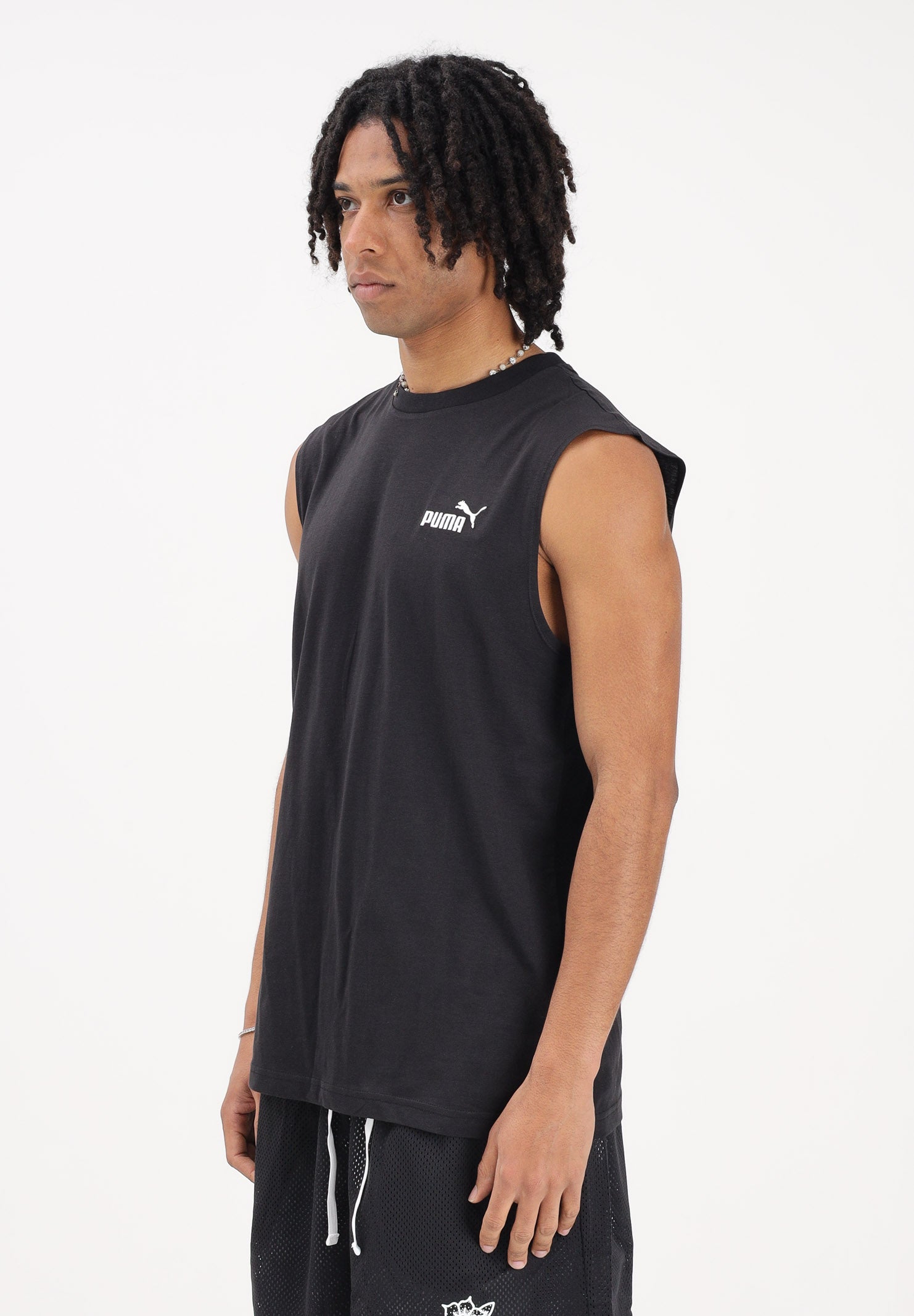 PUMA T-shirt senza maniche Essentials nera da uomo 682626 01 PUMA