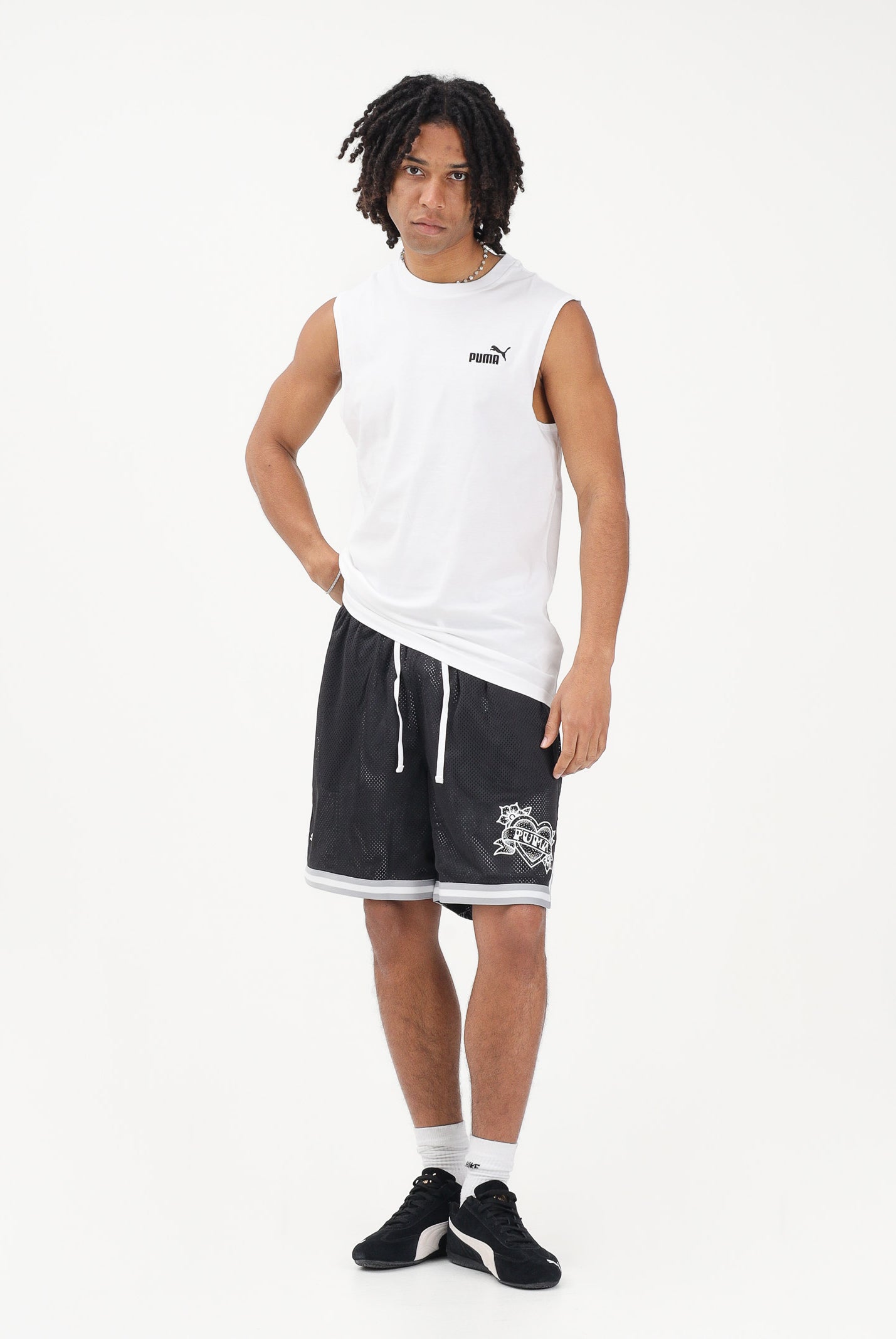 PUMA T-shirt senza maniche Essentials bianca da uomo 682626 02 PUMA
