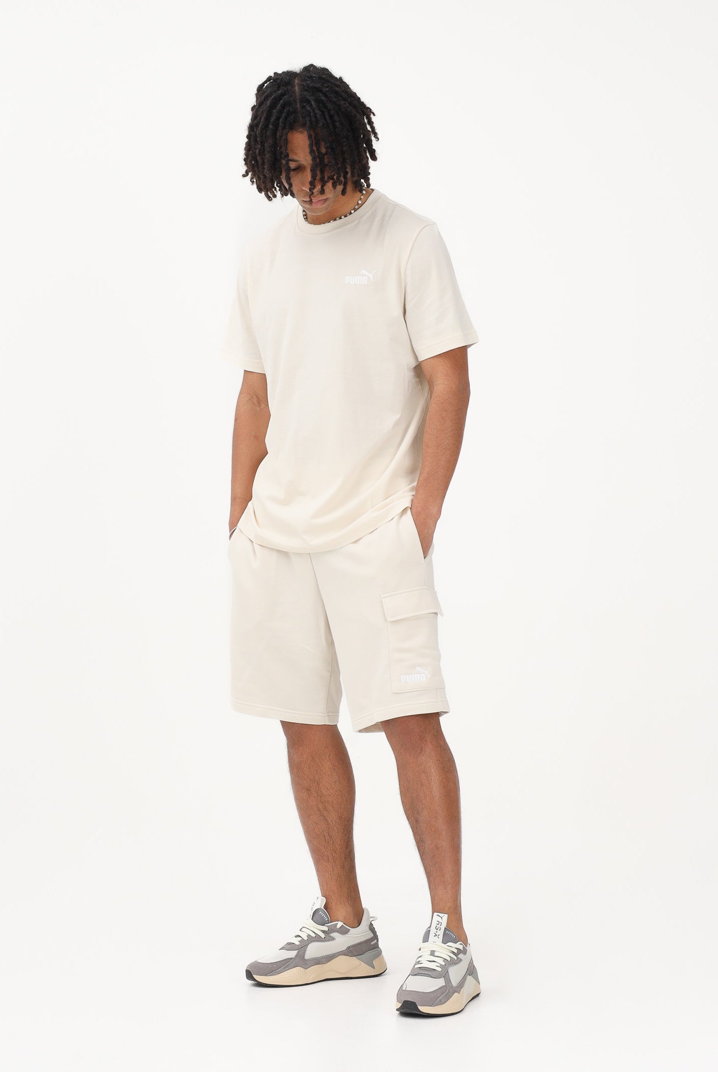 PUMA Shorts cargo Essentials con logo N. 1 panna da uomo 682662 87 PUMA
