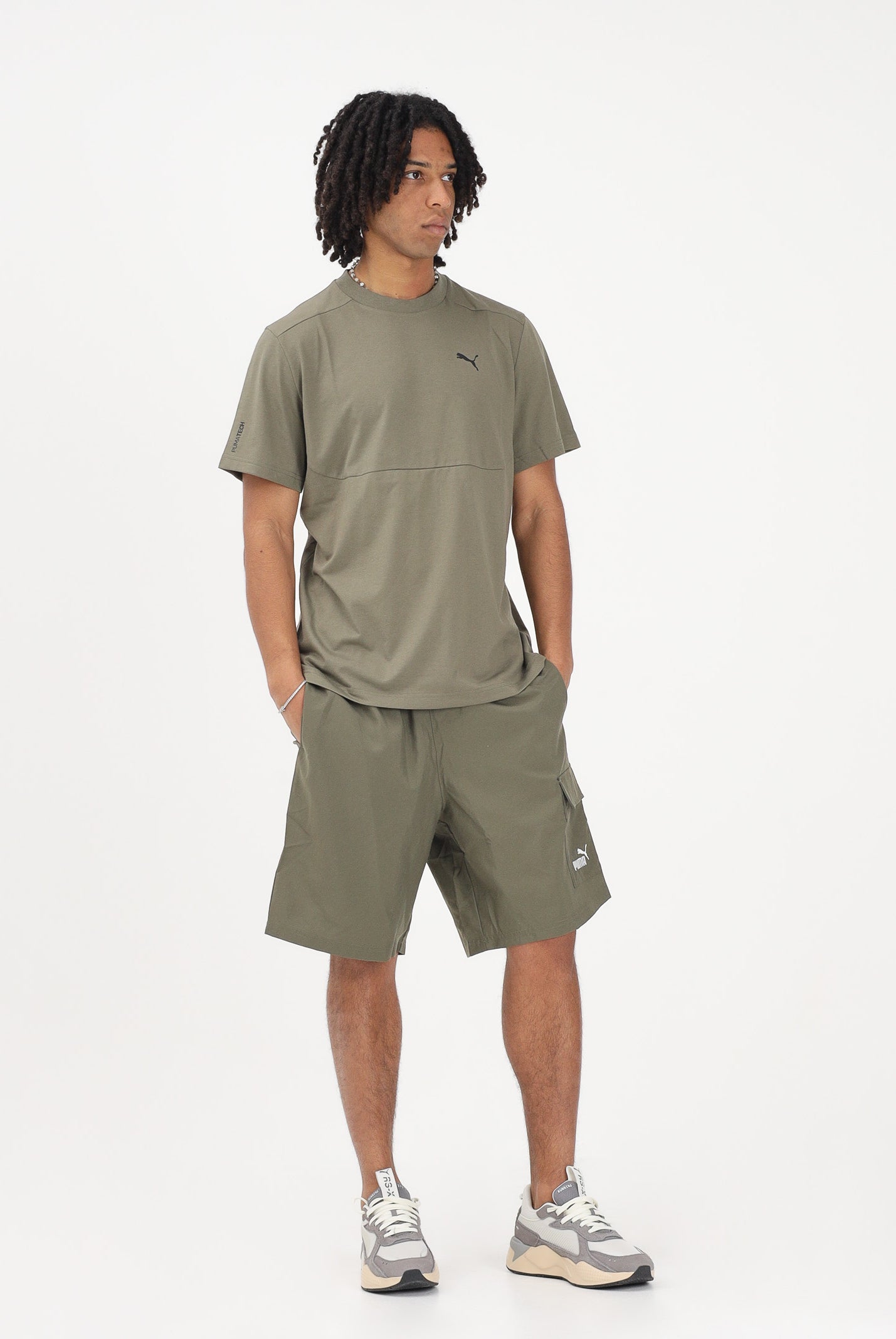 PUMA Shorts sportivo Essentials Cargo verde militare da uomo 682664 81 PUMA