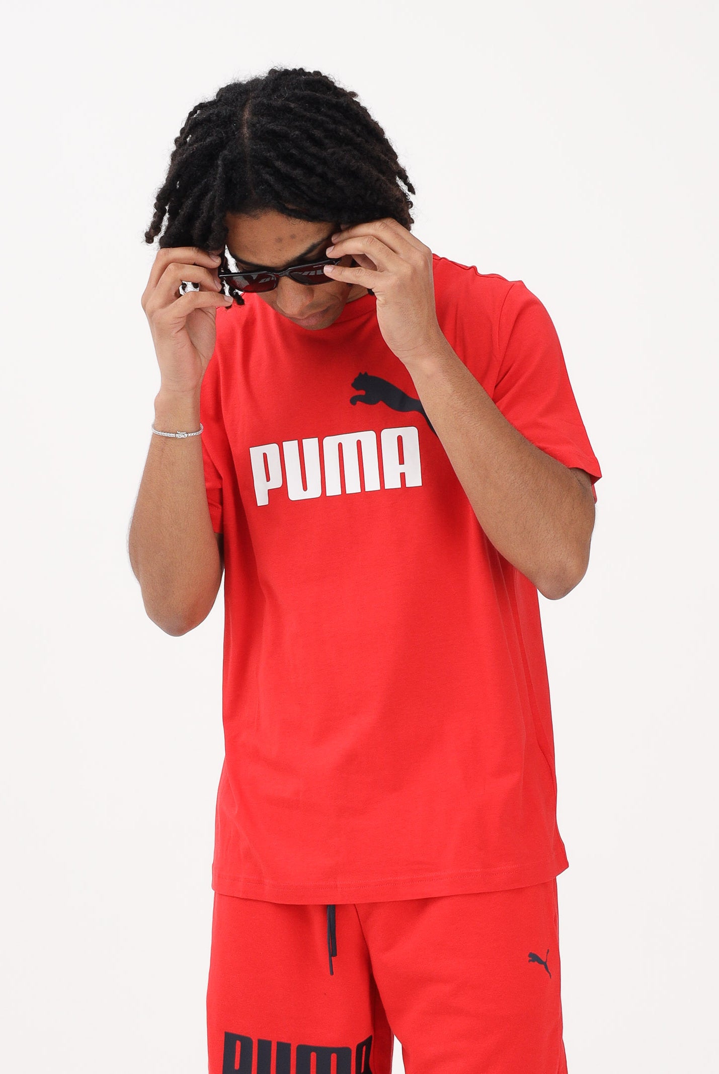 PUMA T-shirt a manica corta Essentials 2 Colour N.1 Logo rossa da uomo 684708 11 PUMA