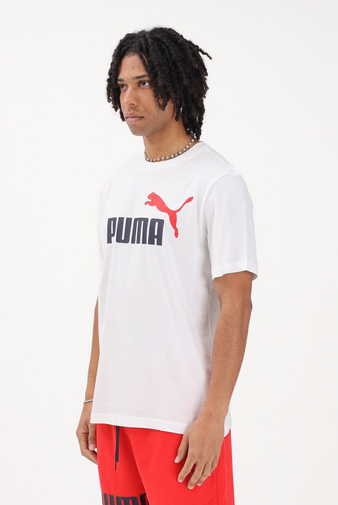 PUMA T-shirt a manica corta Essentials 2 Colour N.1 Logo bianca da uomo 684708 92 PUMA