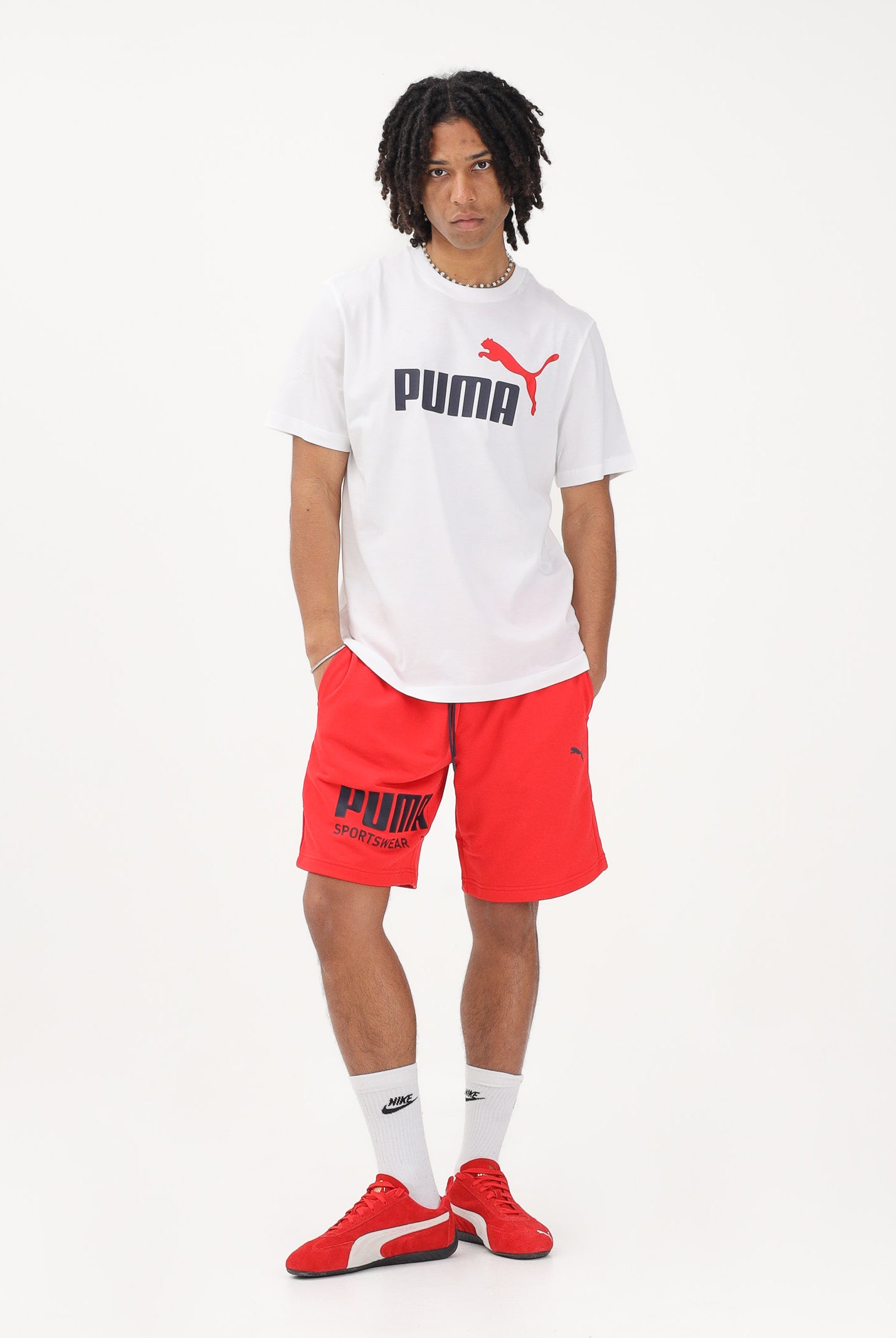 PUMA T-shirt a manica corta Essentials 2 Colour N.1 Logo bianca da uomo 684708 92 PUMA