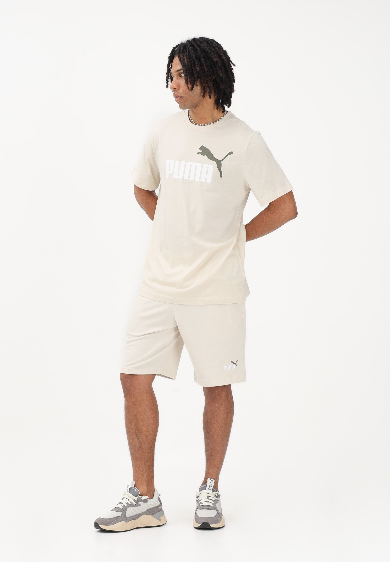 PUMA Shorts sportivo Essentials panna da uomo 684715 88 PUMA